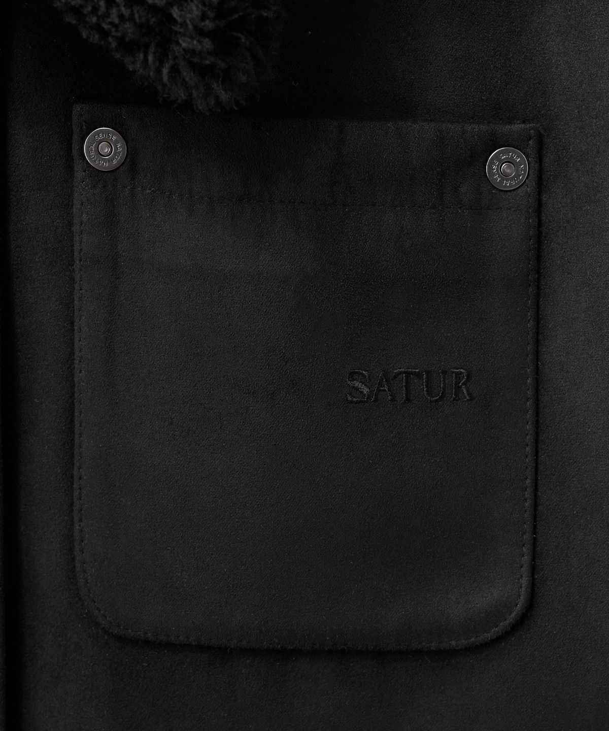 세터(SATUR) (W) 신세틱 스웨이드 블루종 점퍼 블랙