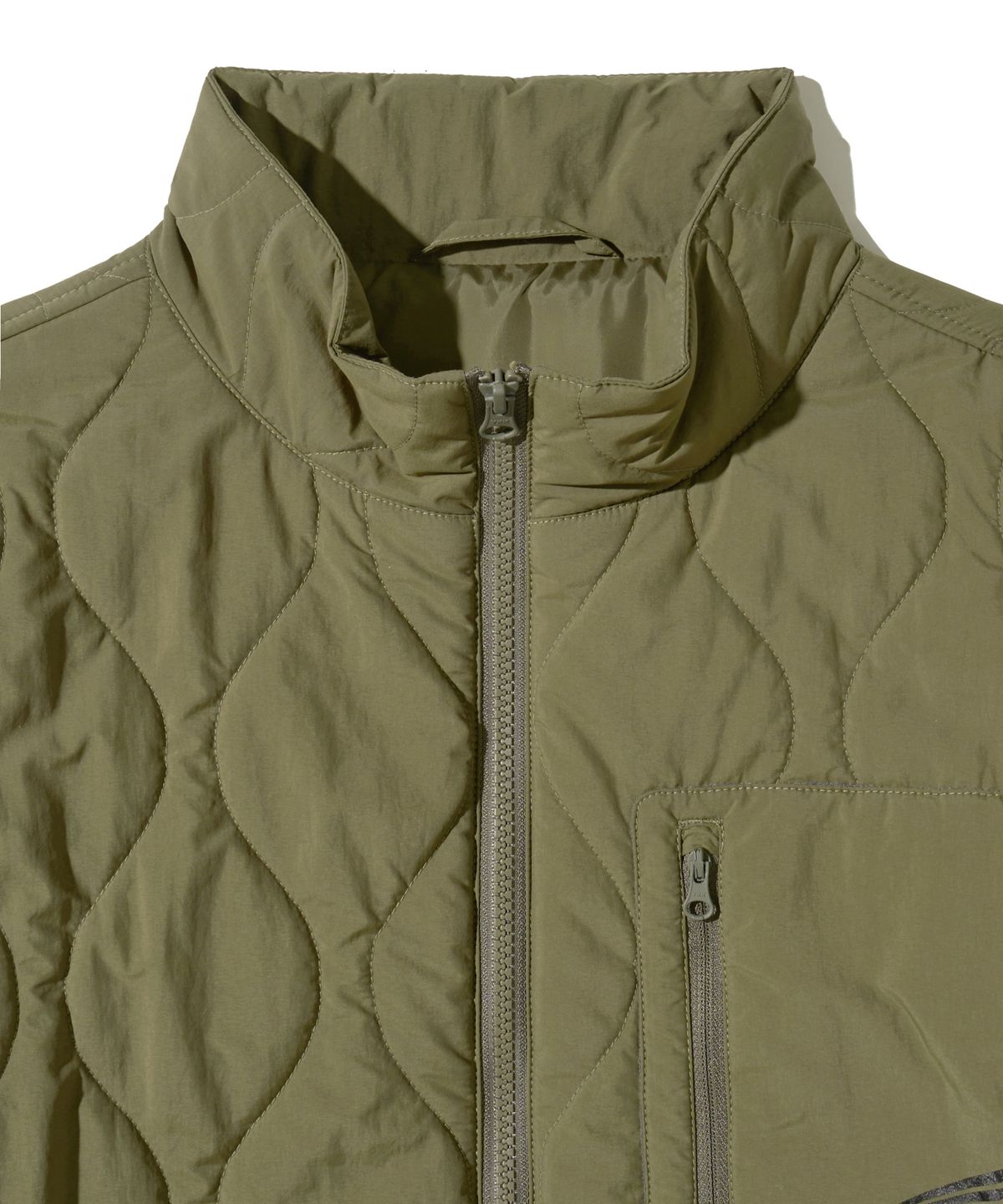 핍스 모터사이클(PHYPS MOTORCYCLE) Quilting Collarless Jacket Khaki