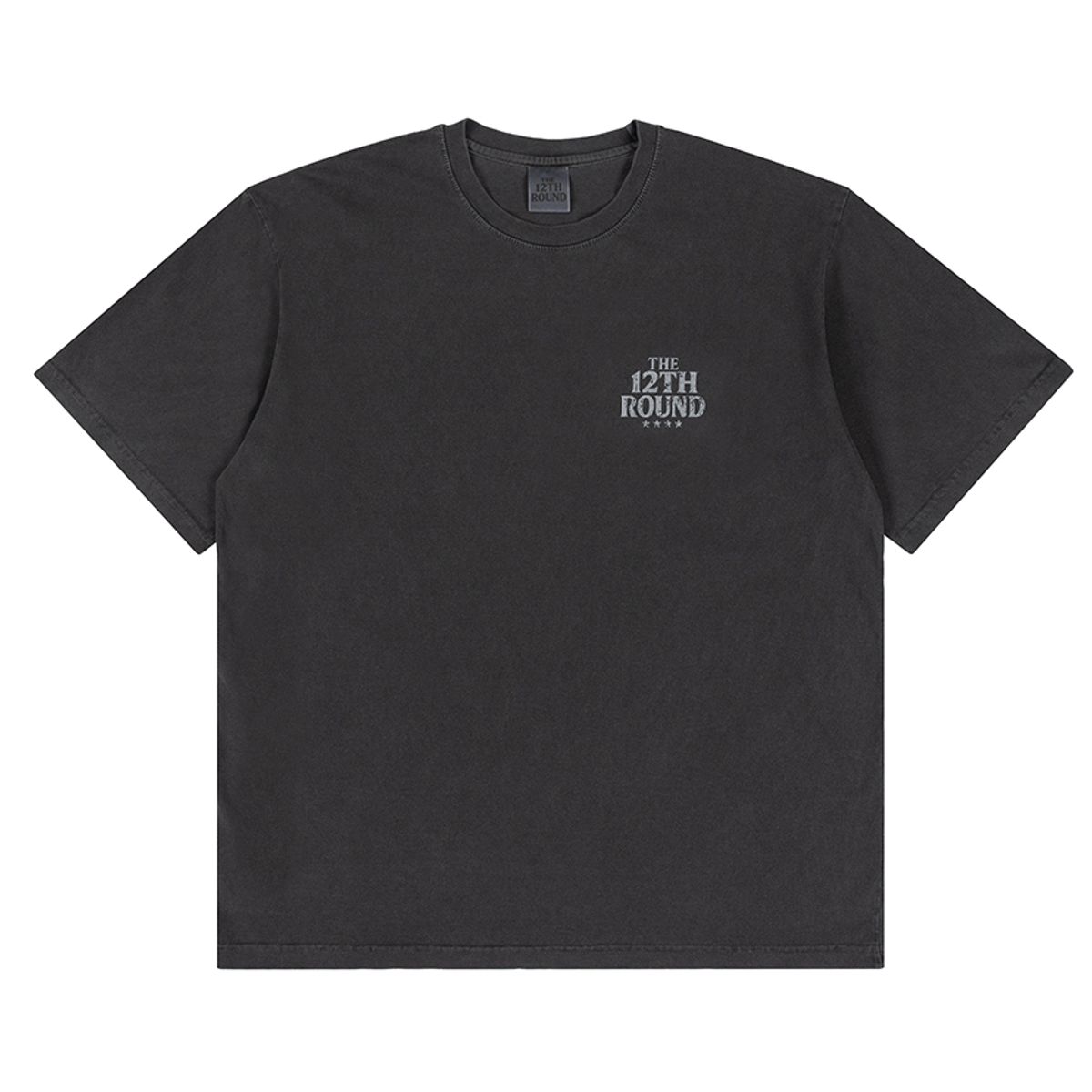 더트웰브라운드(THE 12TH ROUND) Pigment Charcoal Oversized T-Shirt with THE 12TH ROUND every day boxig club