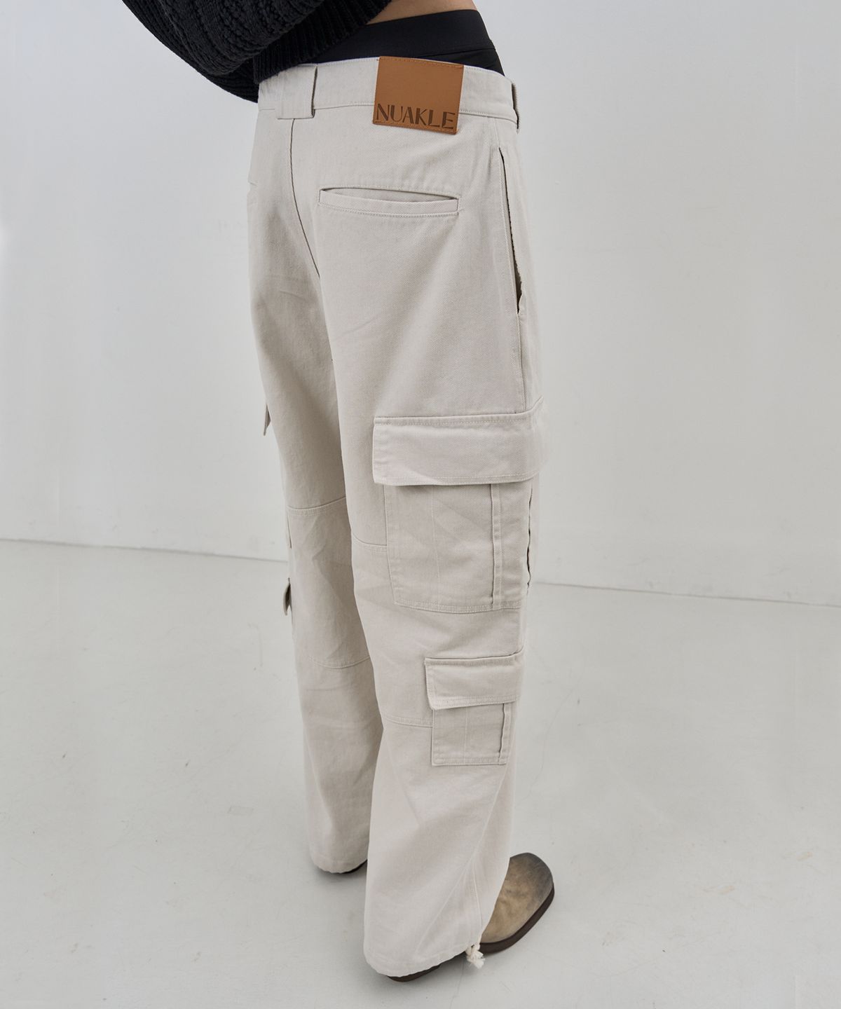 누아클레(NUAKLE) (m) 필드 와이드 카고 팬츠_소프트 크림