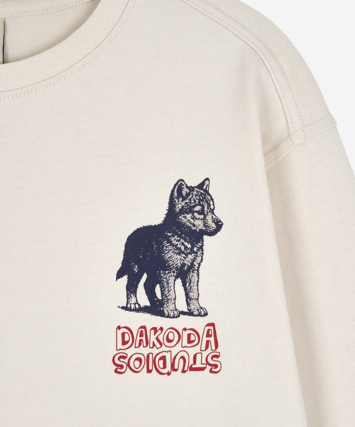 다코다 스튜디오(DAKODA STUDIOS) 키즈 울프 롱슬리브 티_아이보리,스카이블루