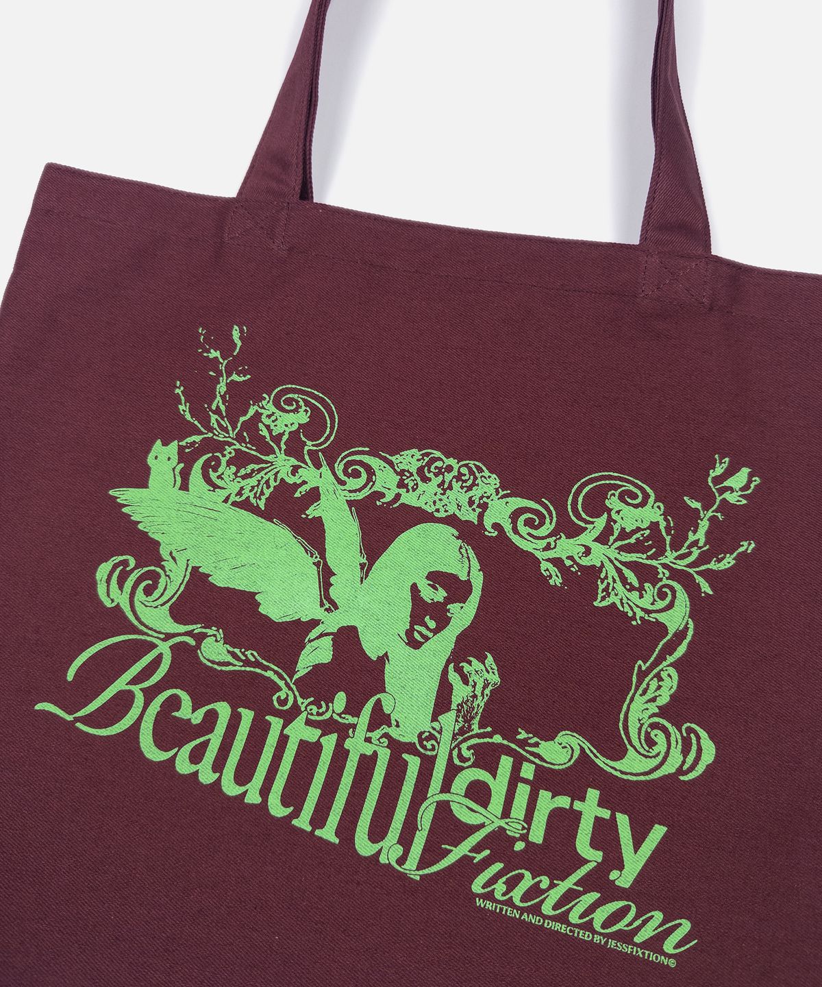 제스픽션(JESSFIXTION) BEAUTIFUL DIRTY ANGEL TOTE BAG (BURGUNDY)