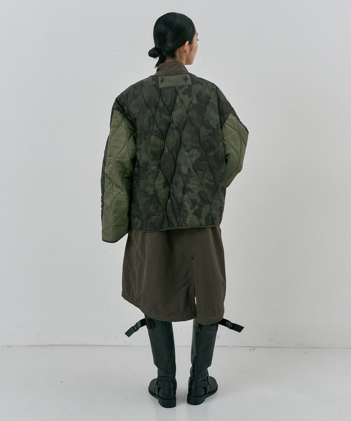 누아클레(NUAKLE) (w) 더블 레이어 필드 파카_카키