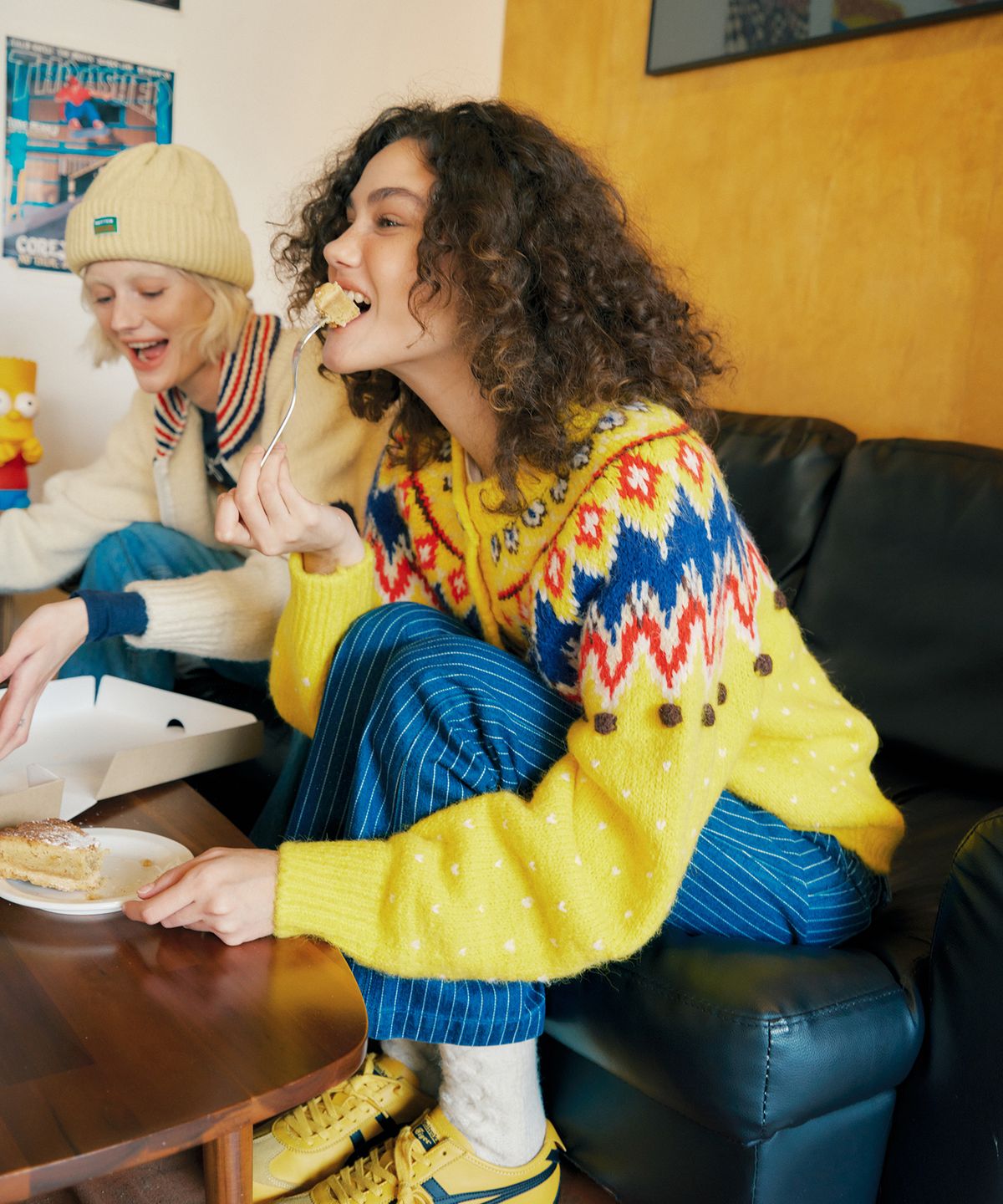 그린버터(GREENBUTTER) Bobble Stitch Nordic Cardigan (Yellow)