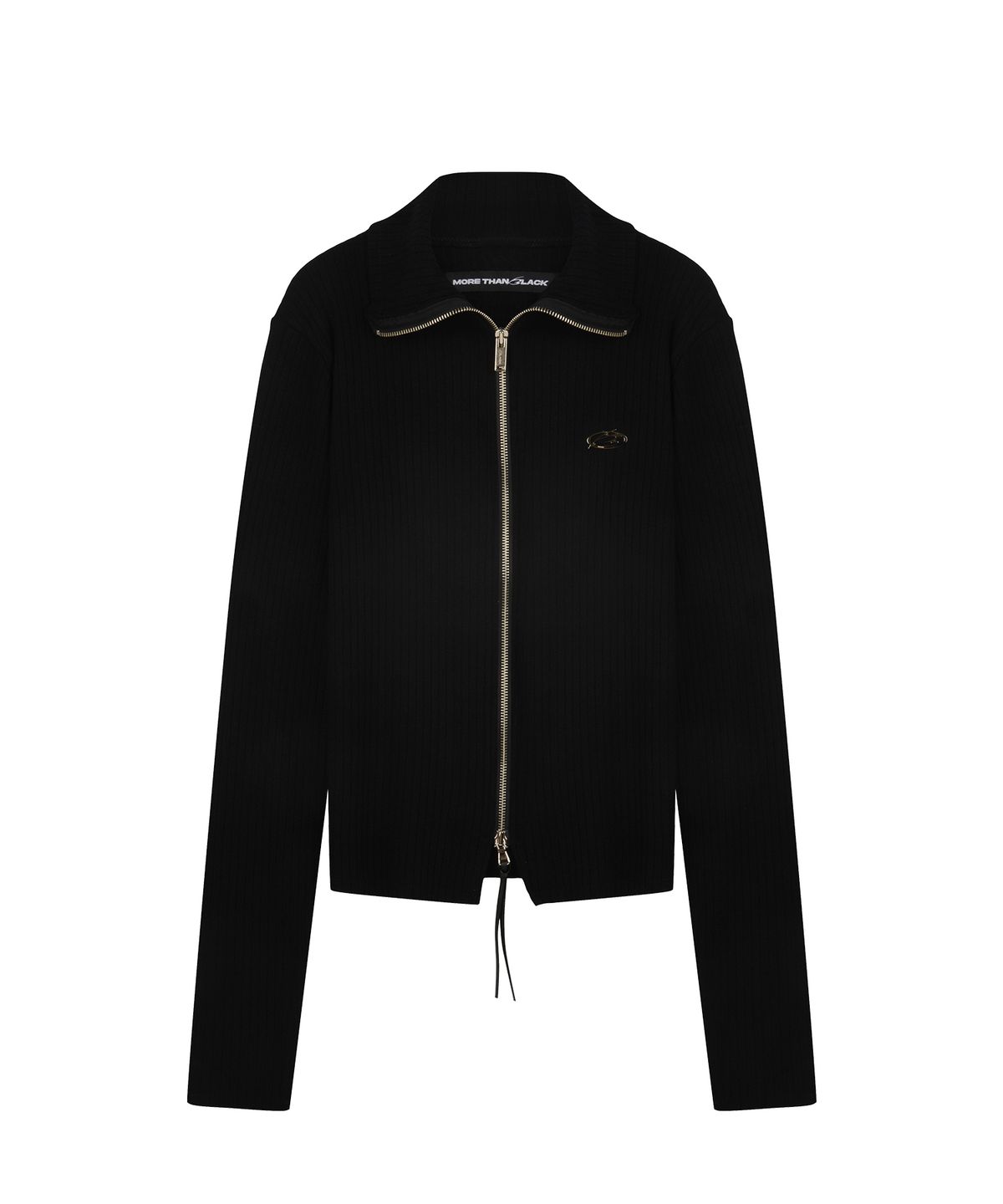 모어댄블랙(MORE THAN BLACK) LOGO TWO WAY ZIP UP KNIT