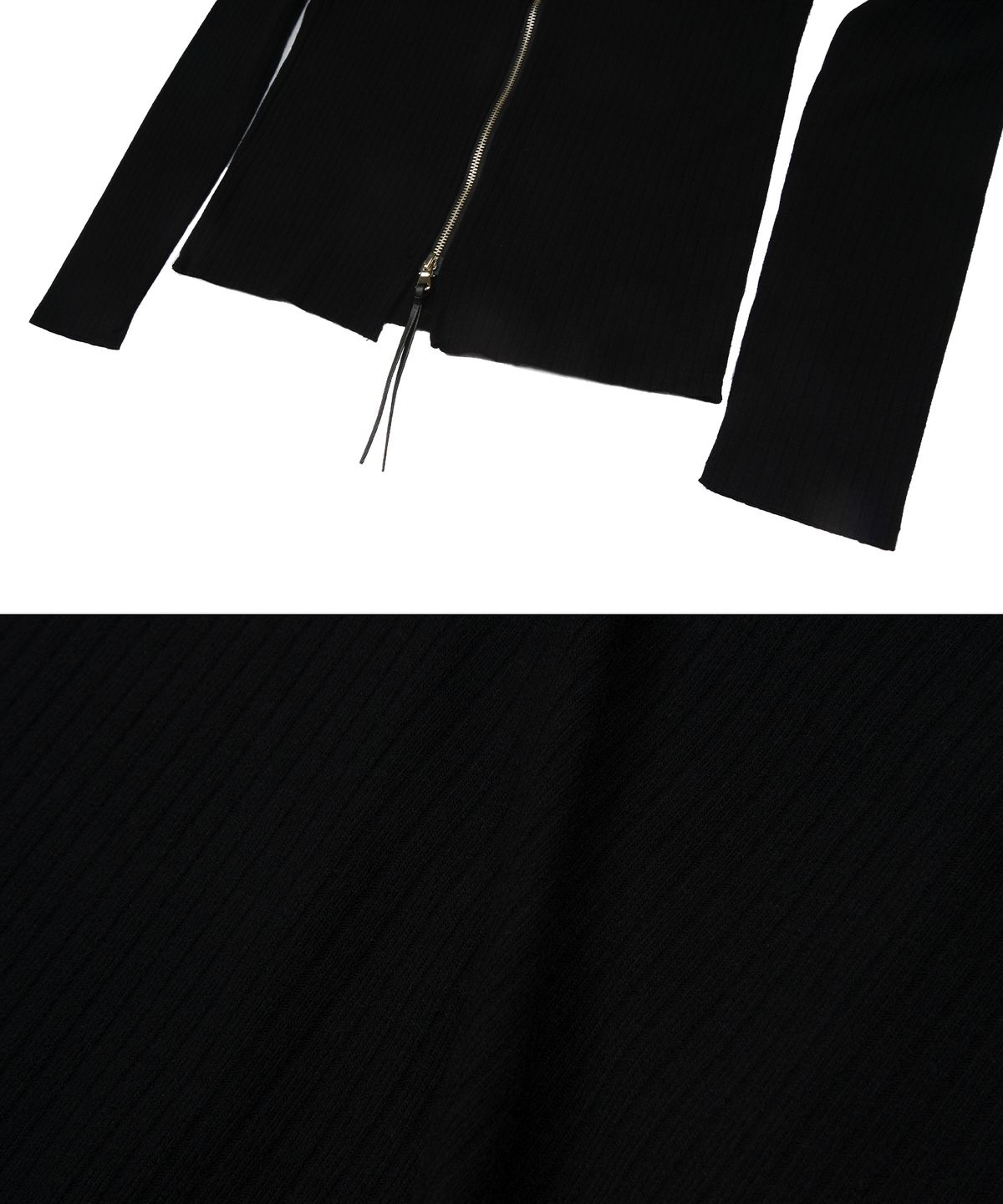 모어댄블랙(MORE THAN BLACK) LOGO TWO WAY ZIP UP KNIT
