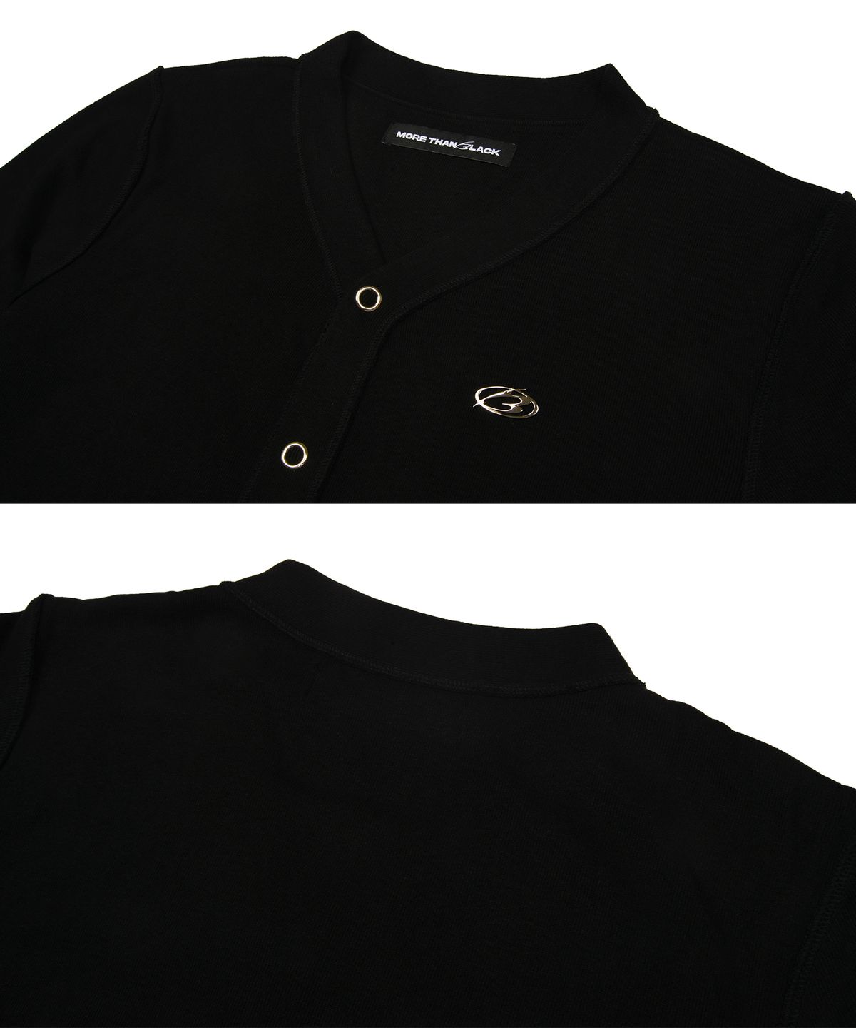 모어댄블랙(MORE THAN BLACK) LOGO V KNIT CARDIGAN
