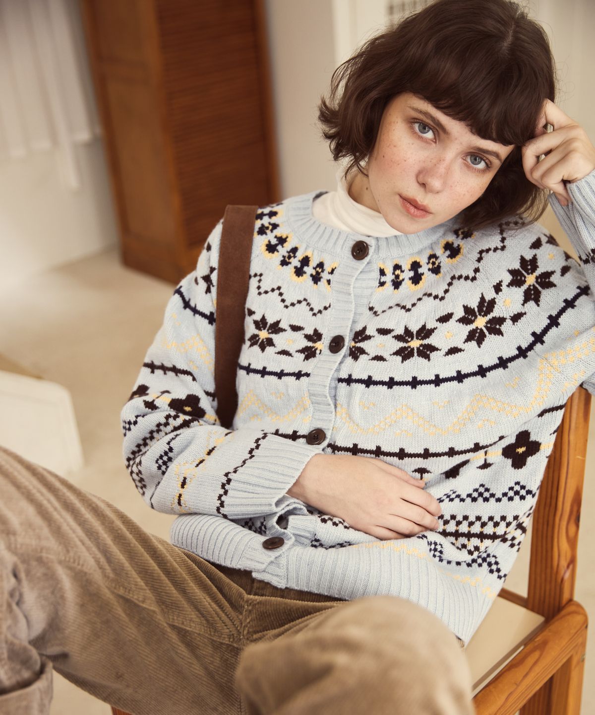 오픈도어스튜디오(OPENDOORSTUDIO) art nordic knit blue