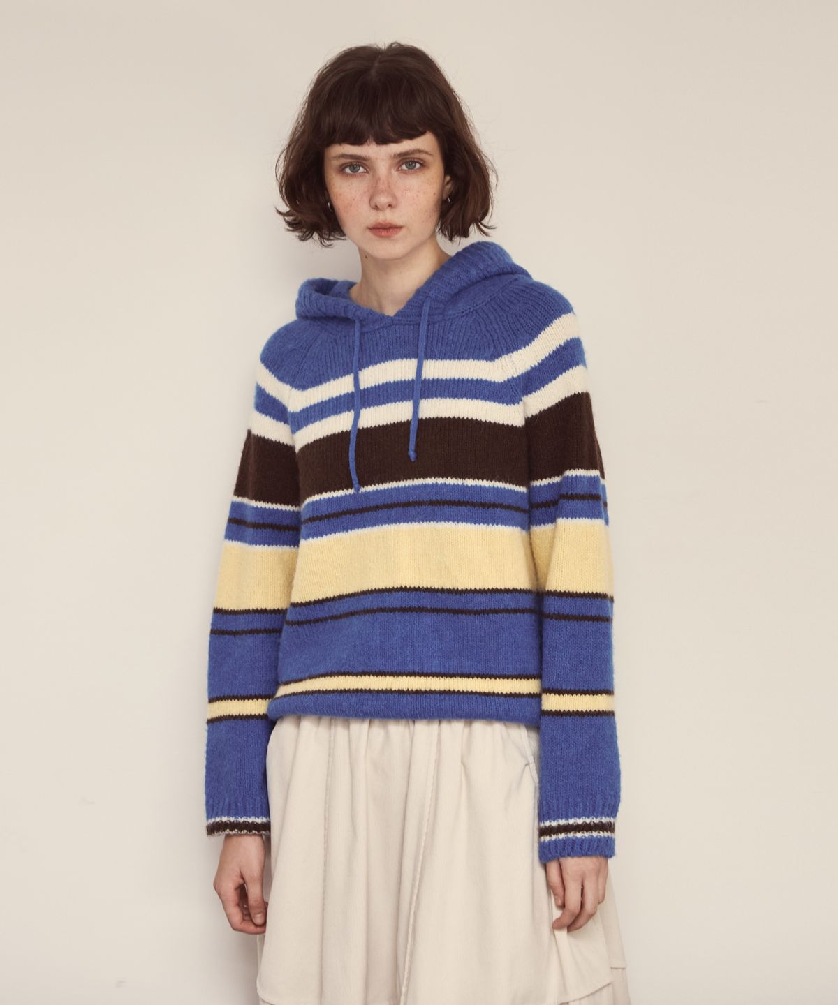 오픈도어스튜디오(OPENDOORSTUDIO) retro hood knit blue
