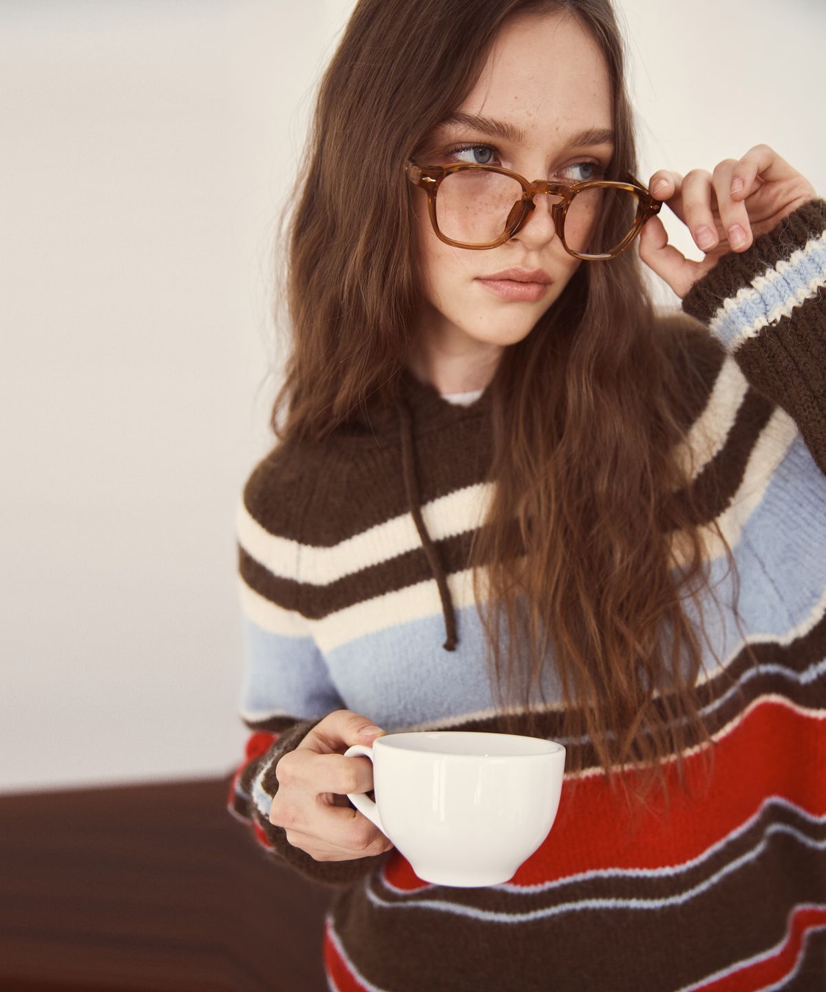 오픈도어스튜디오(OPENDOORSTUDIO) retro hood knit brown