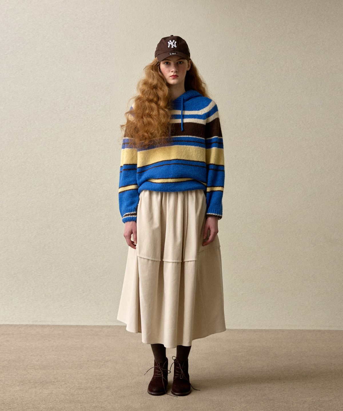 오픈도어스튜디오(OPENDOORSTUDIO) volume corduroy skirt ivory