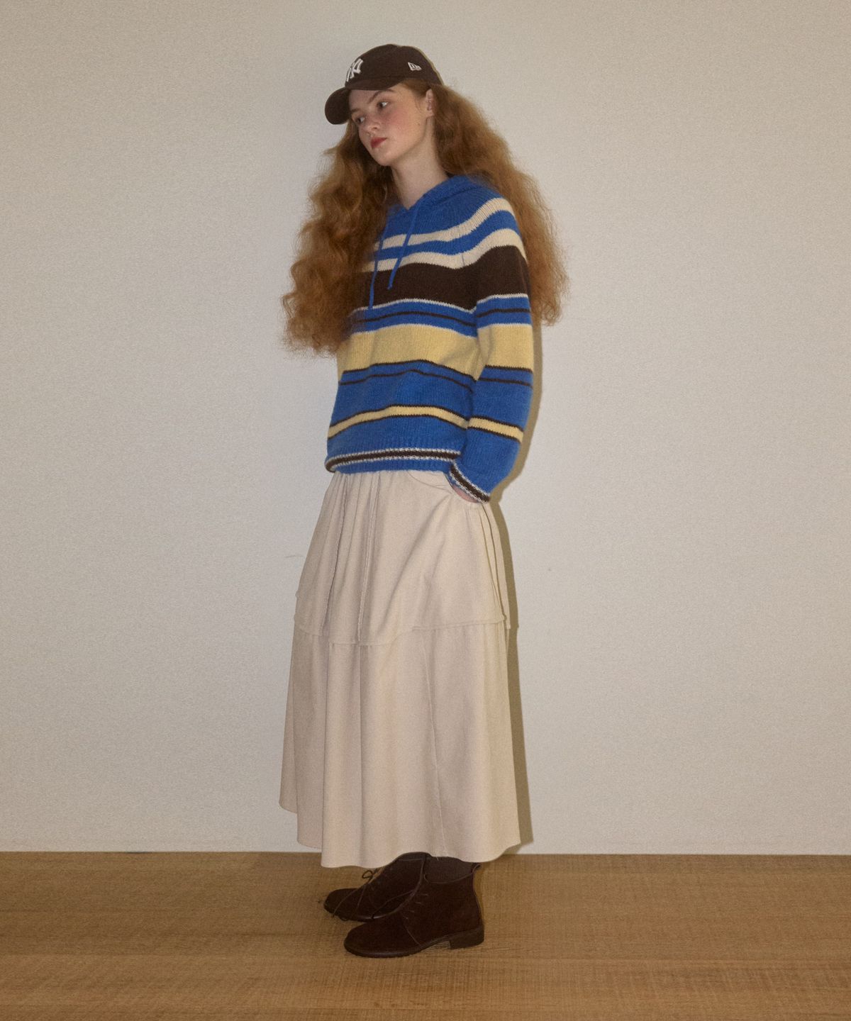 오픈도어스튜디오(OPENDOORSTUDIO) volume corduroy skirt ivory