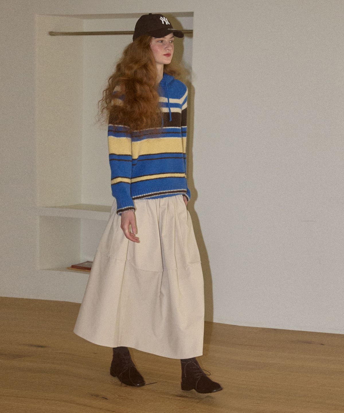 오픈도어스튜디오(OPENDOORSTUDIO) volume corduroy skirt ivory