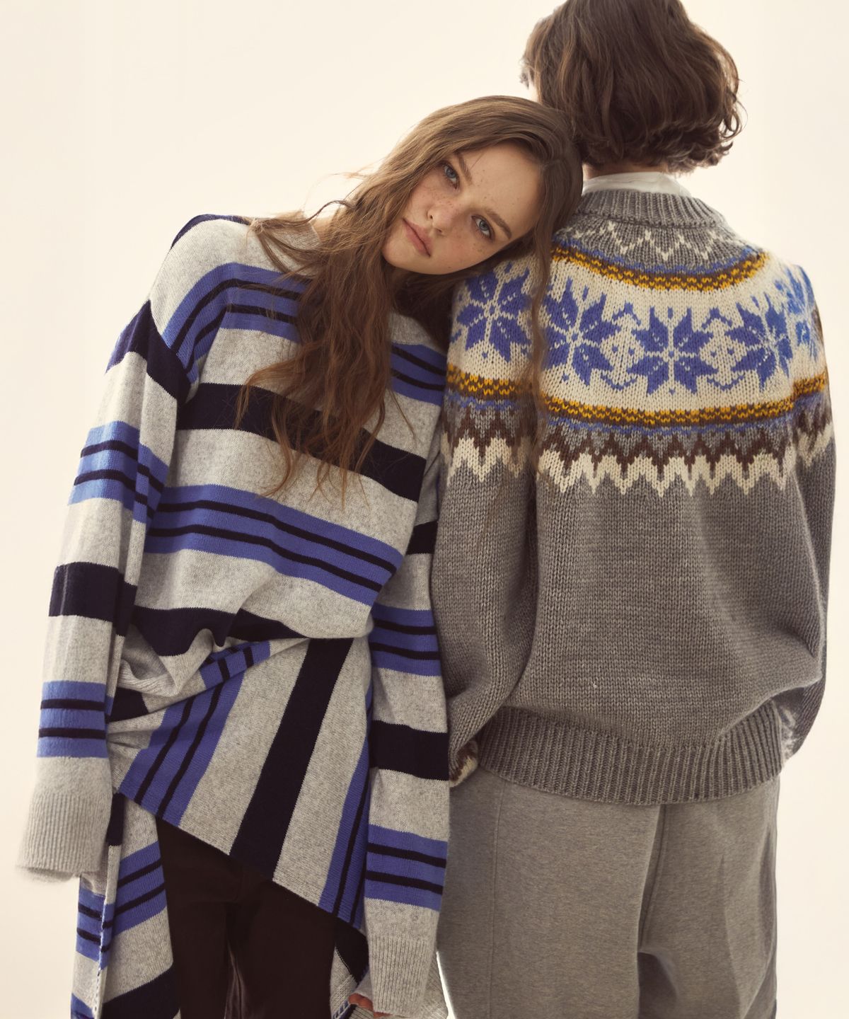 오픈도어스튜디오(OPENDOORSTUDIO) loop stripe pullover blue