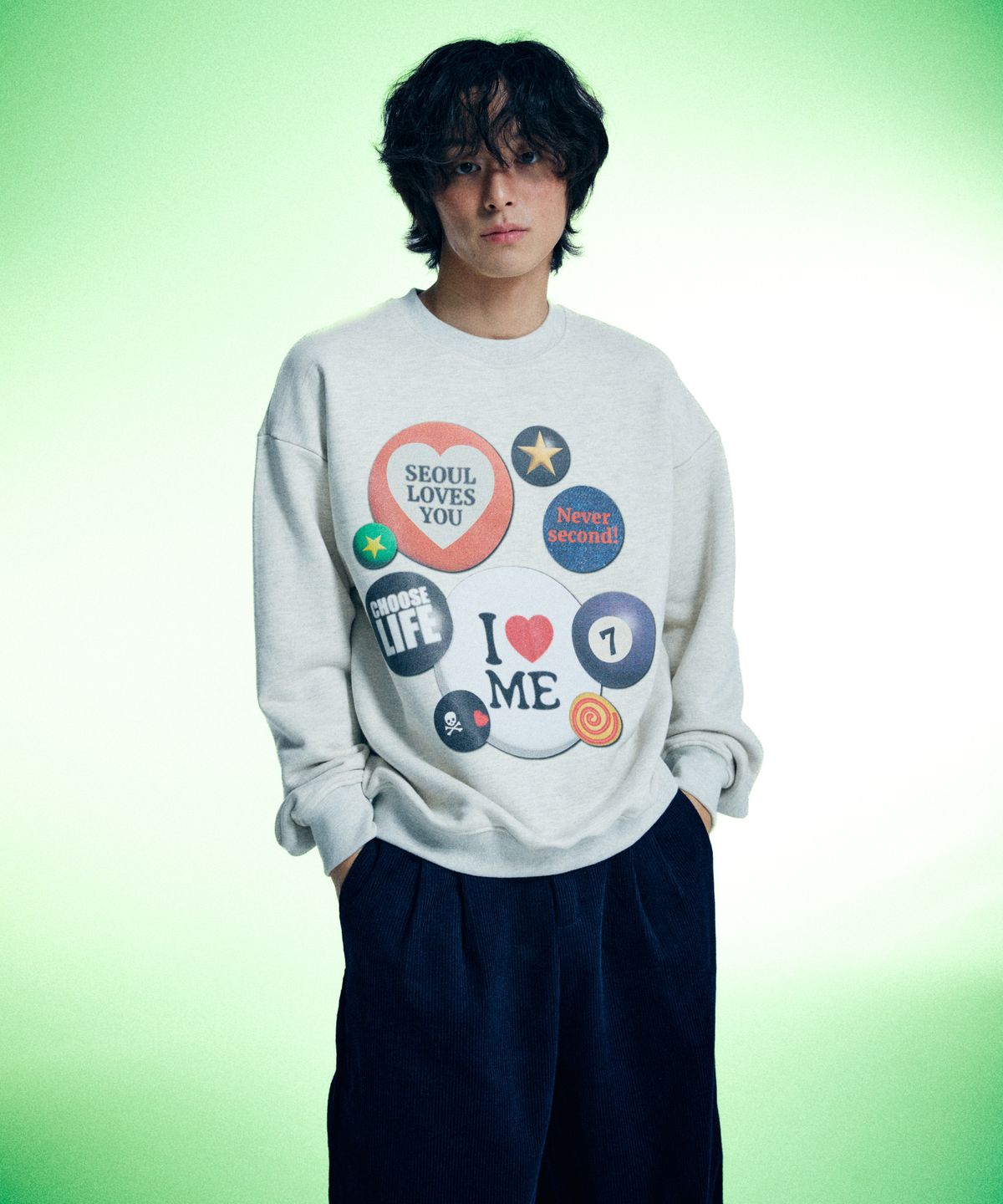 유얼쎄시(YOUR SASSY) Patch Jam Sweatshirt (OATMEAL)