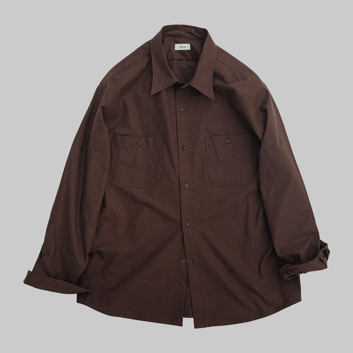 뗄라(TELA) Choco Brown Cotton Work Shirt