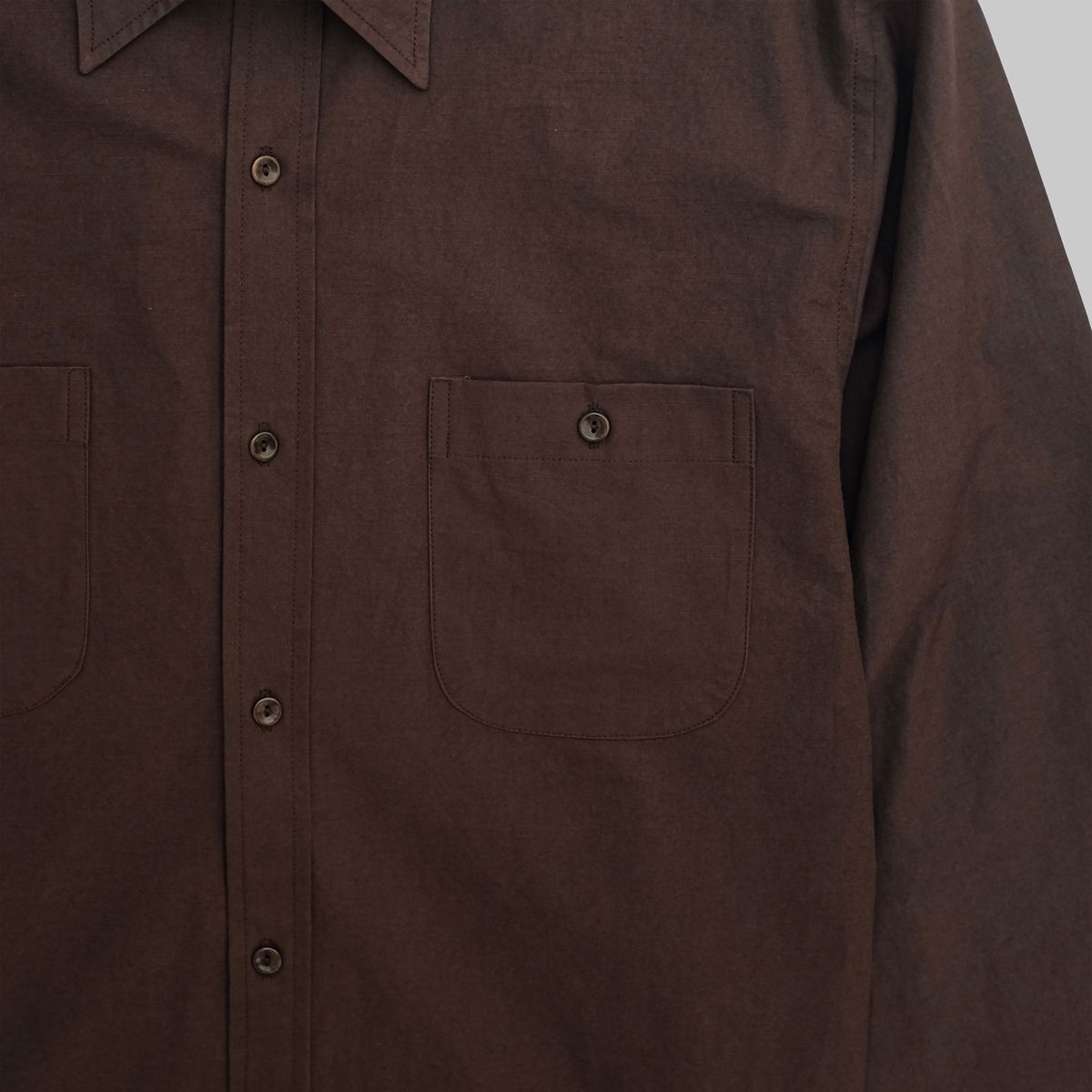 뗄라(TELA) Choco Brown Cotton Work Shirt
