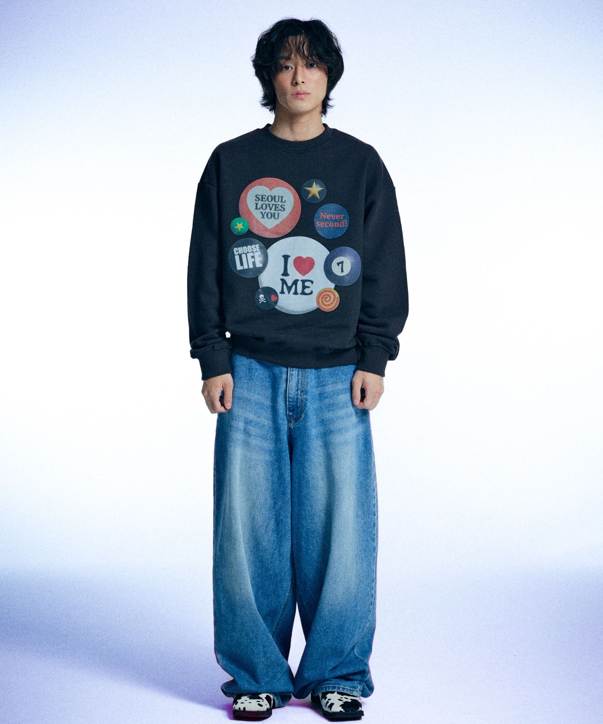 유얼쎄시(YOUR SASSY) Patch Jam Sweatshirt (DEEP BROWN)