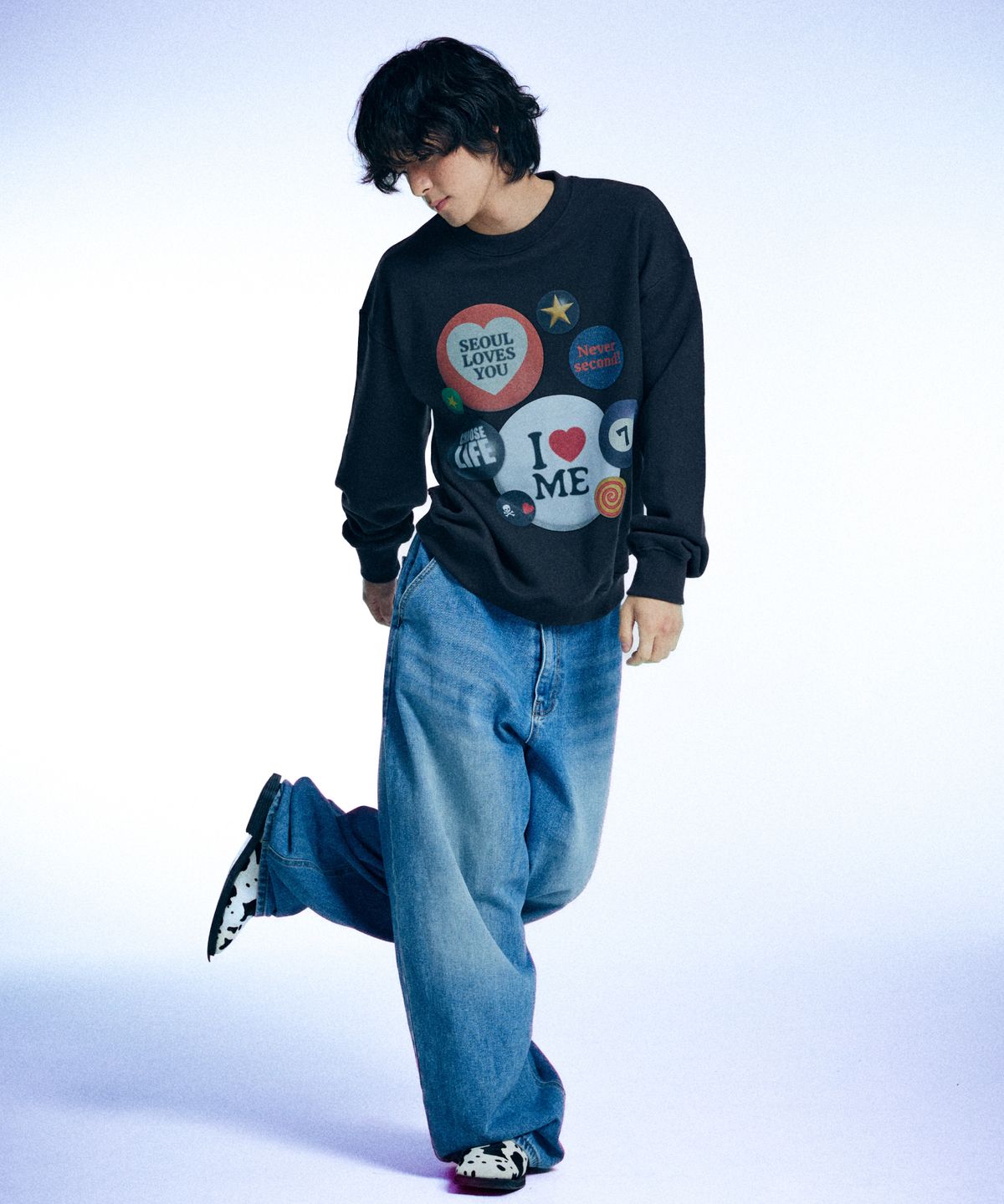 유얼쎄시(YOUR SASSY) Patch Jam Sweatshirt (DEEP BROWN)