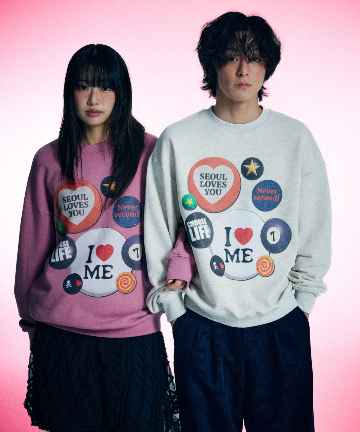 유얼쎄시(YOUR SASSY) Patch Jam Sweatshirt (PINK)