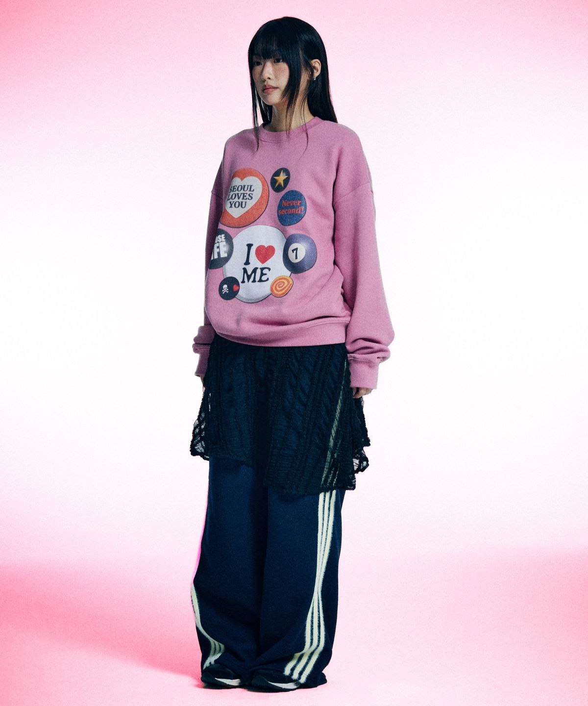 유얼쎄시(YOUR SASSY) Patch Jam Sweatshirt (PINK)