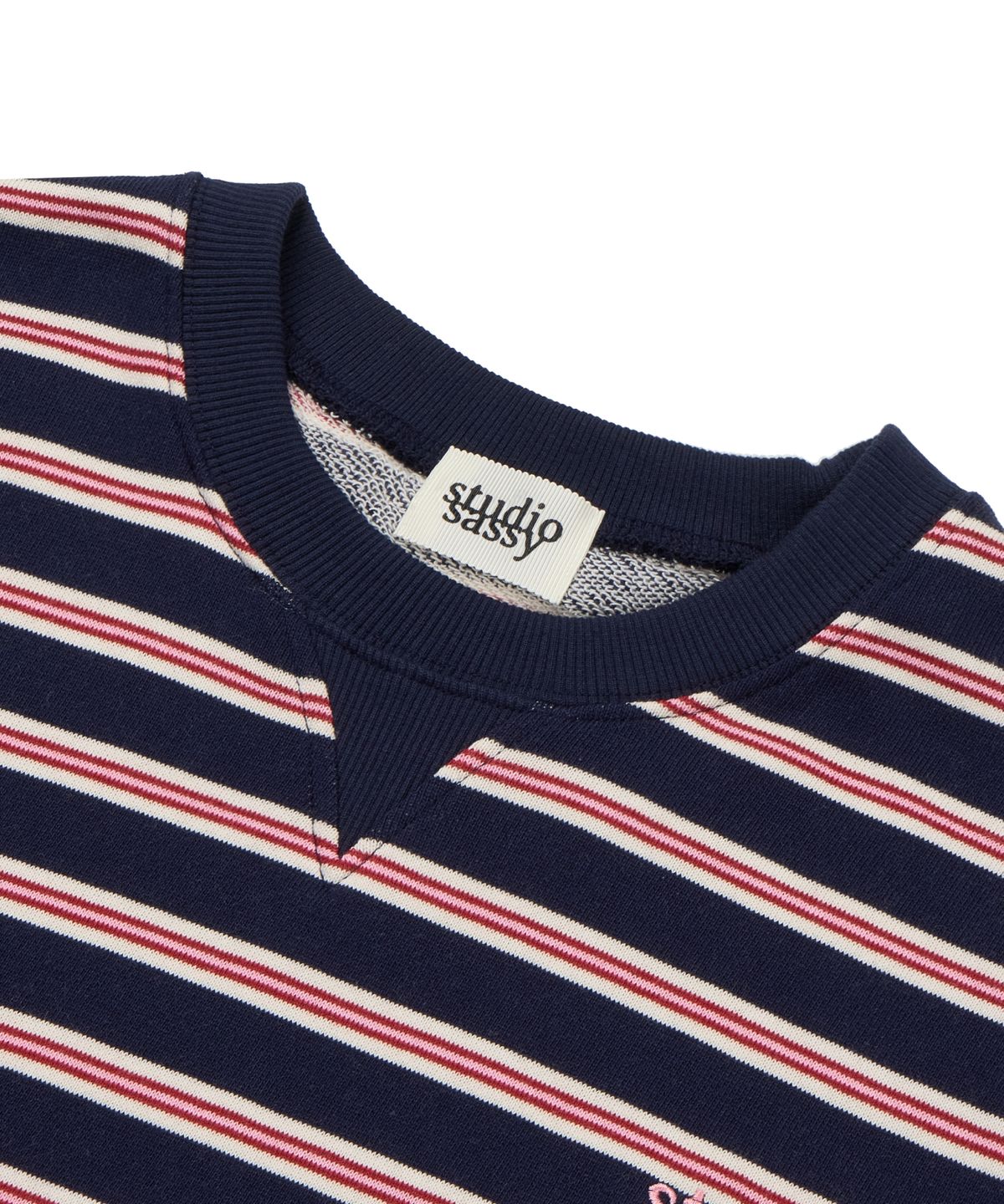 유얼쎄시(YOUR SASSY) Triangle Stripe Logo Sweatshirt (NAVY)