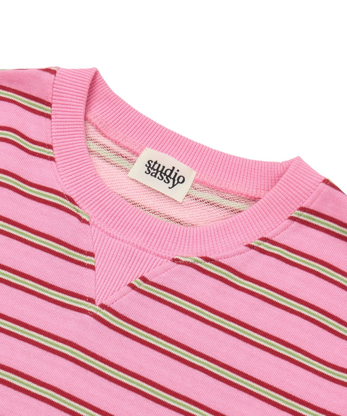 유얼쎄시(YOUR SASSY) Triangle Stripe Logo Sweatshirt (PINK)