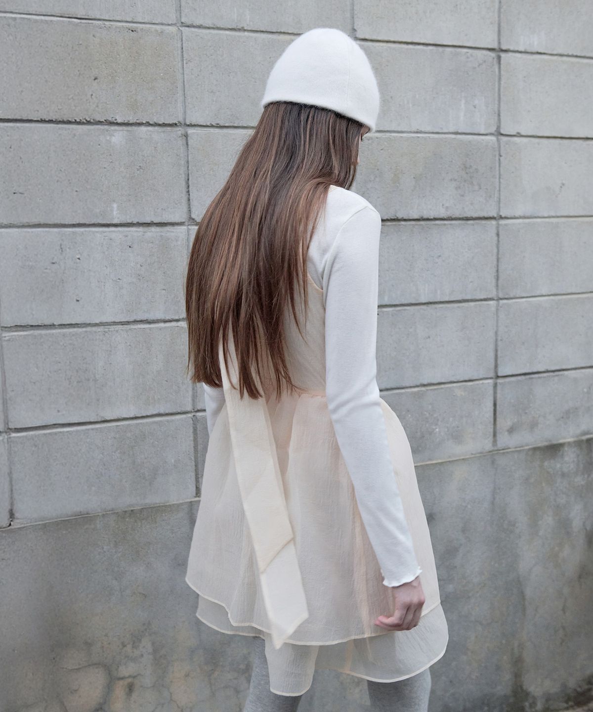 로라로라(ROLAROLA) ORGANZA RIBBON MINI ONEPIECE SALMON