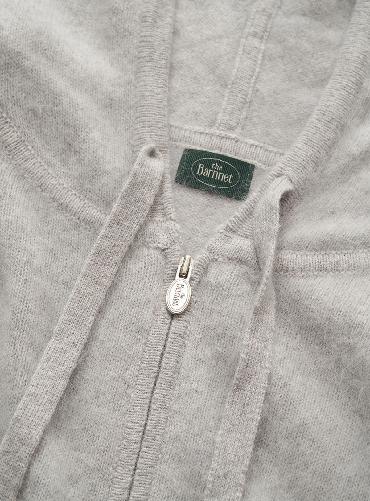 더바넷(THEBARNNET) Fuzzy Hoodie Knit Zip-Up_Grey