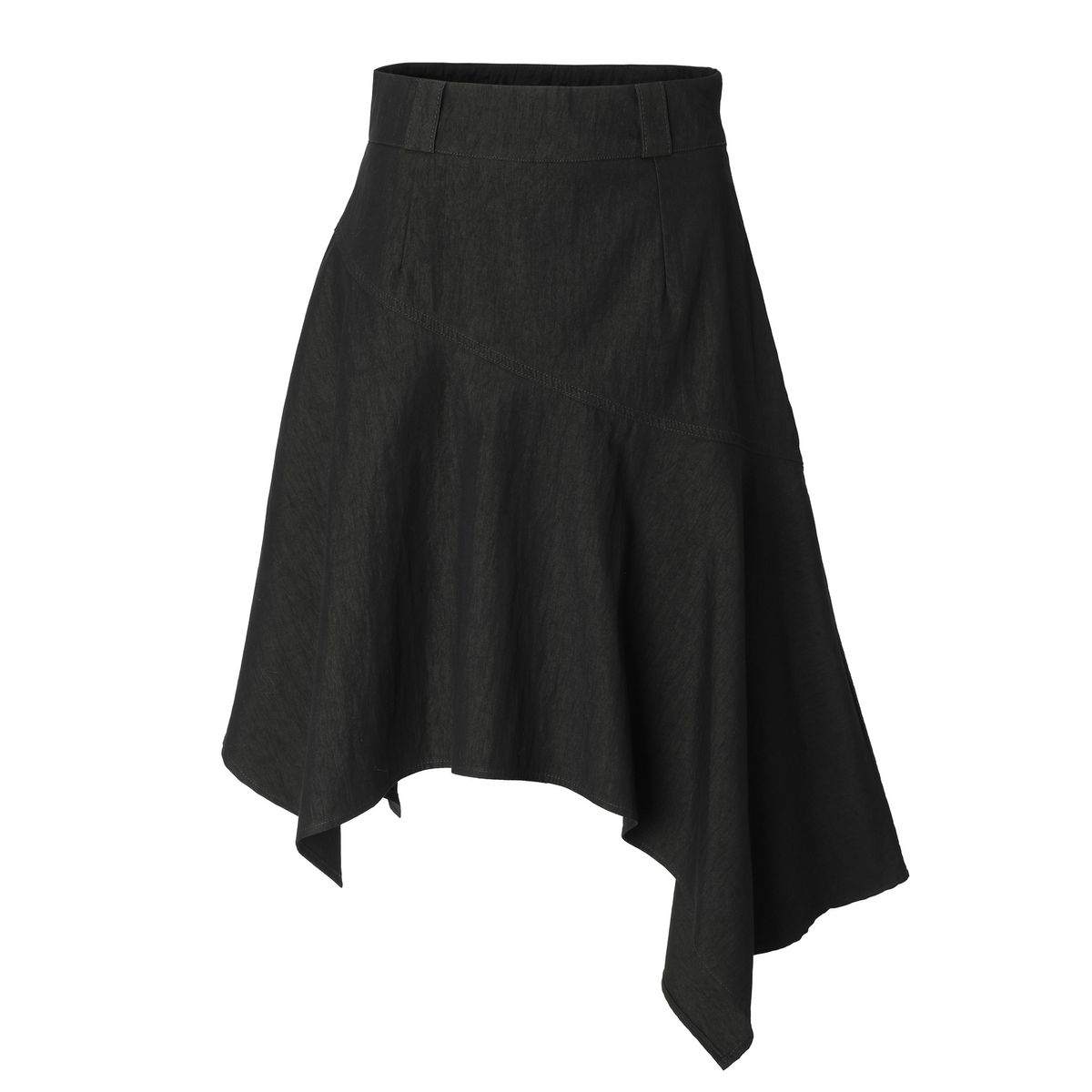 카키포인트(KHAKIPOINT) Unbalanced Midi Skirt (black)