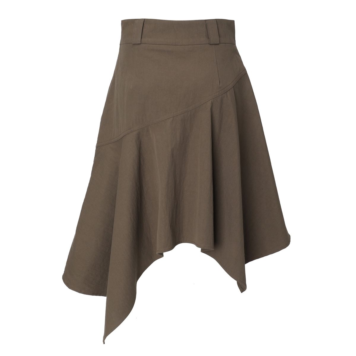 카키포인트(KHAKIPOINT) Unbalanced Midi Skirt (brown)