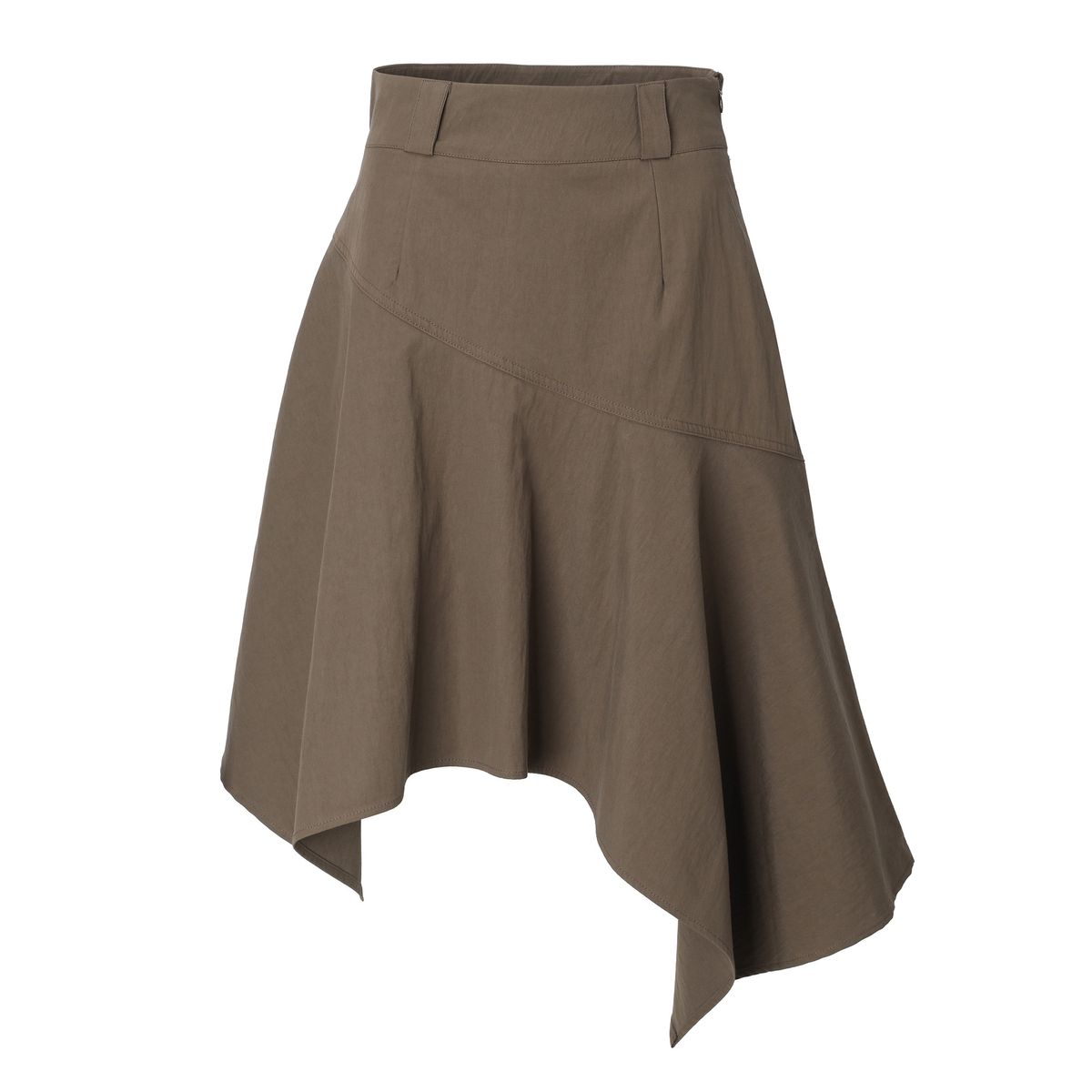 카키포인트(KHAKIPOINT) Unbalanced Midi Skirt (brown)