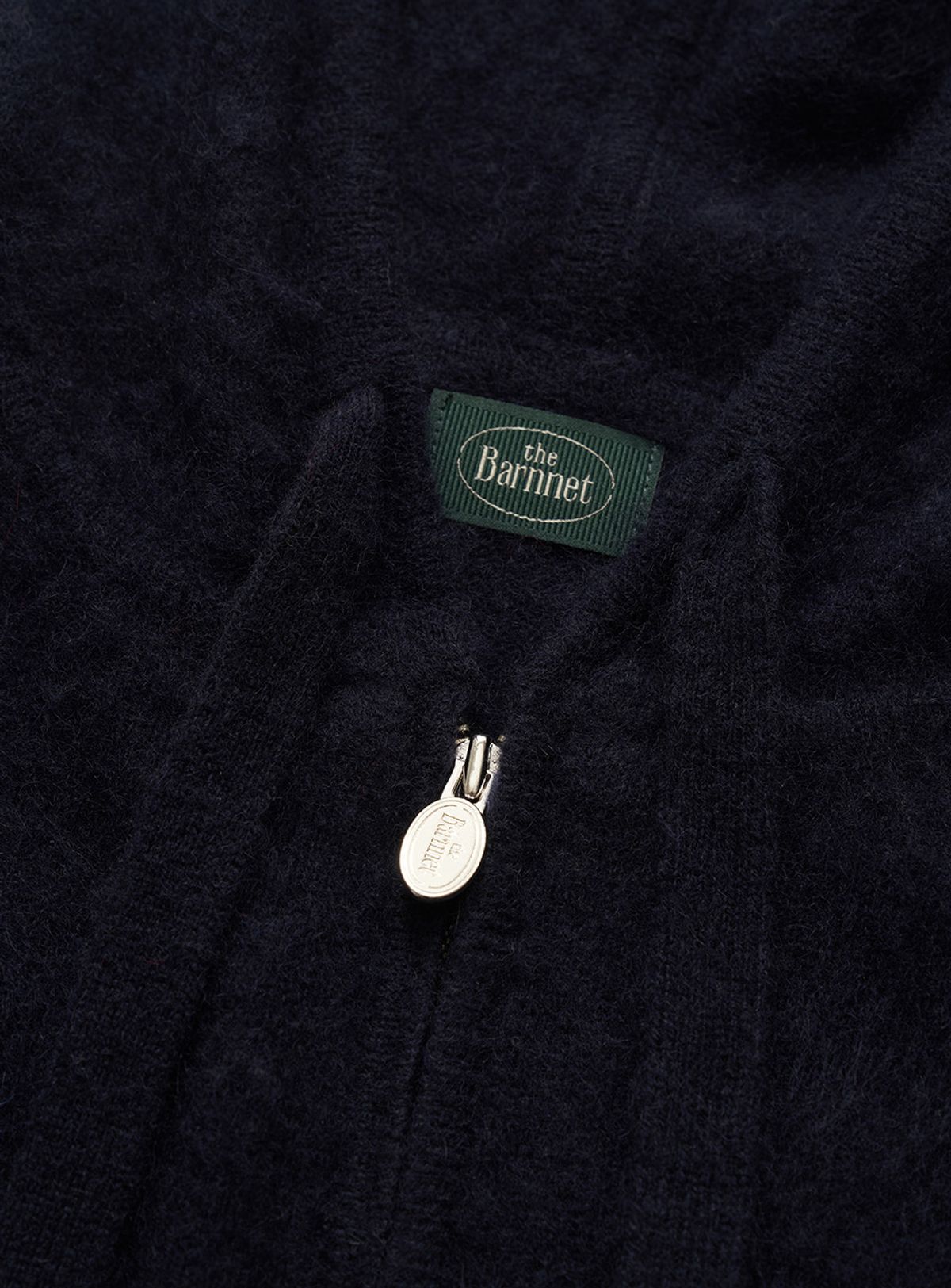 더바넷(THEBARNNET) Fuzzy Hoodie Knit Zip-Up_Navy