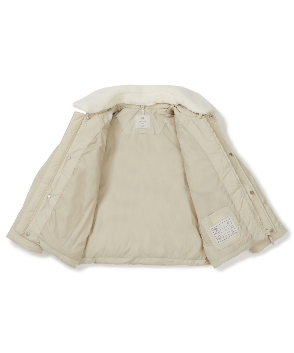 스노우피크 어패럴 키즈(SNOWPEAK APPAREL KIDS) 키즈 랜드에어 카라 부클넥 헤비 다운 자켓 (S25WKFDJ81) Beige