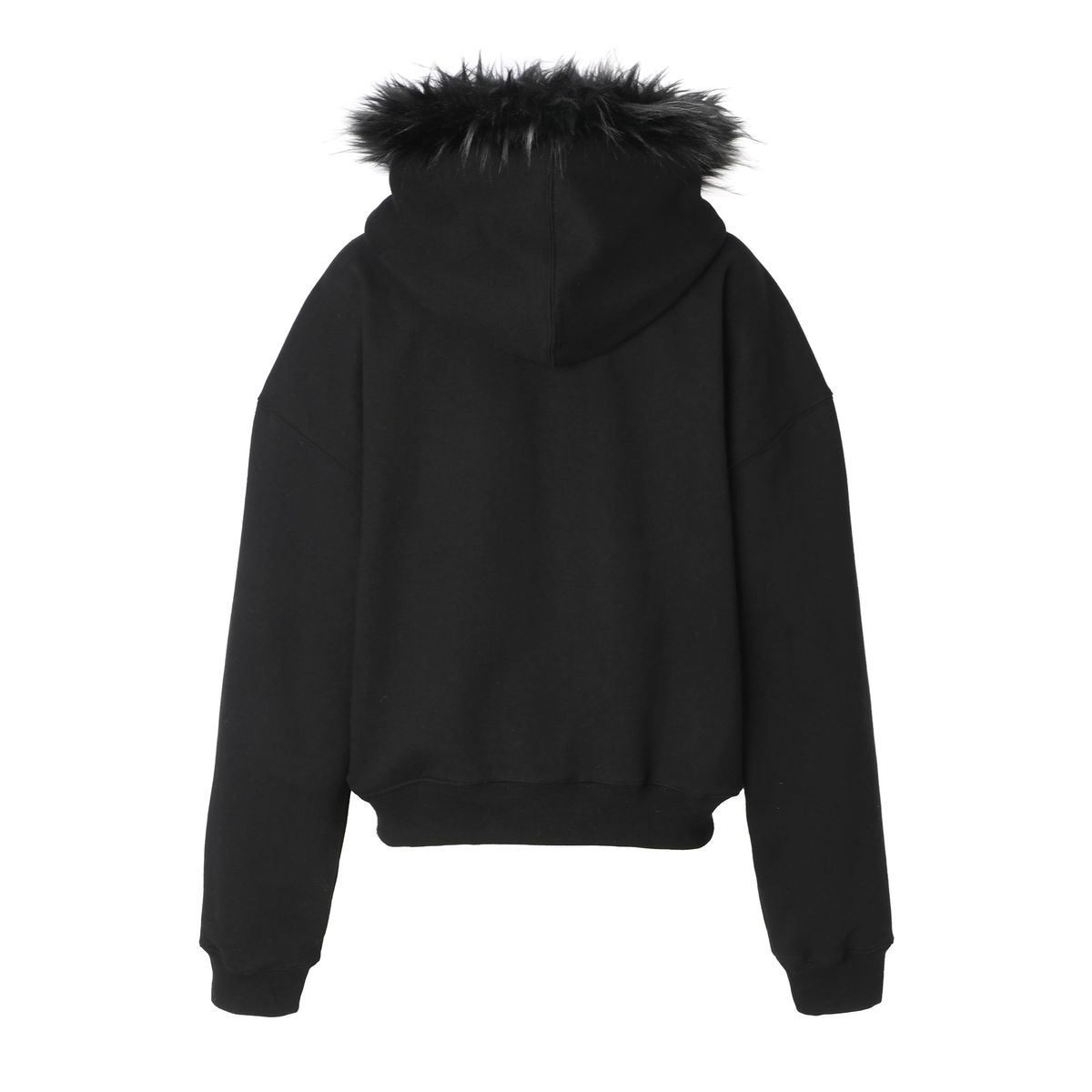 카키포인트(KHAKIPOINT) Lettering Fur Hood Zip-up (black)