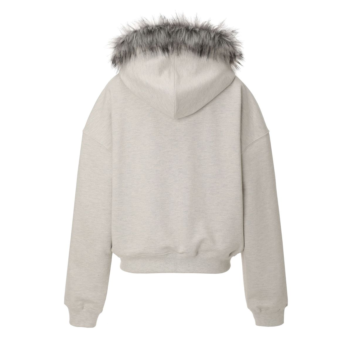 카키포인트(KHAKIPOINT) Lettering Fur Hood Zip-up (oatmeal)