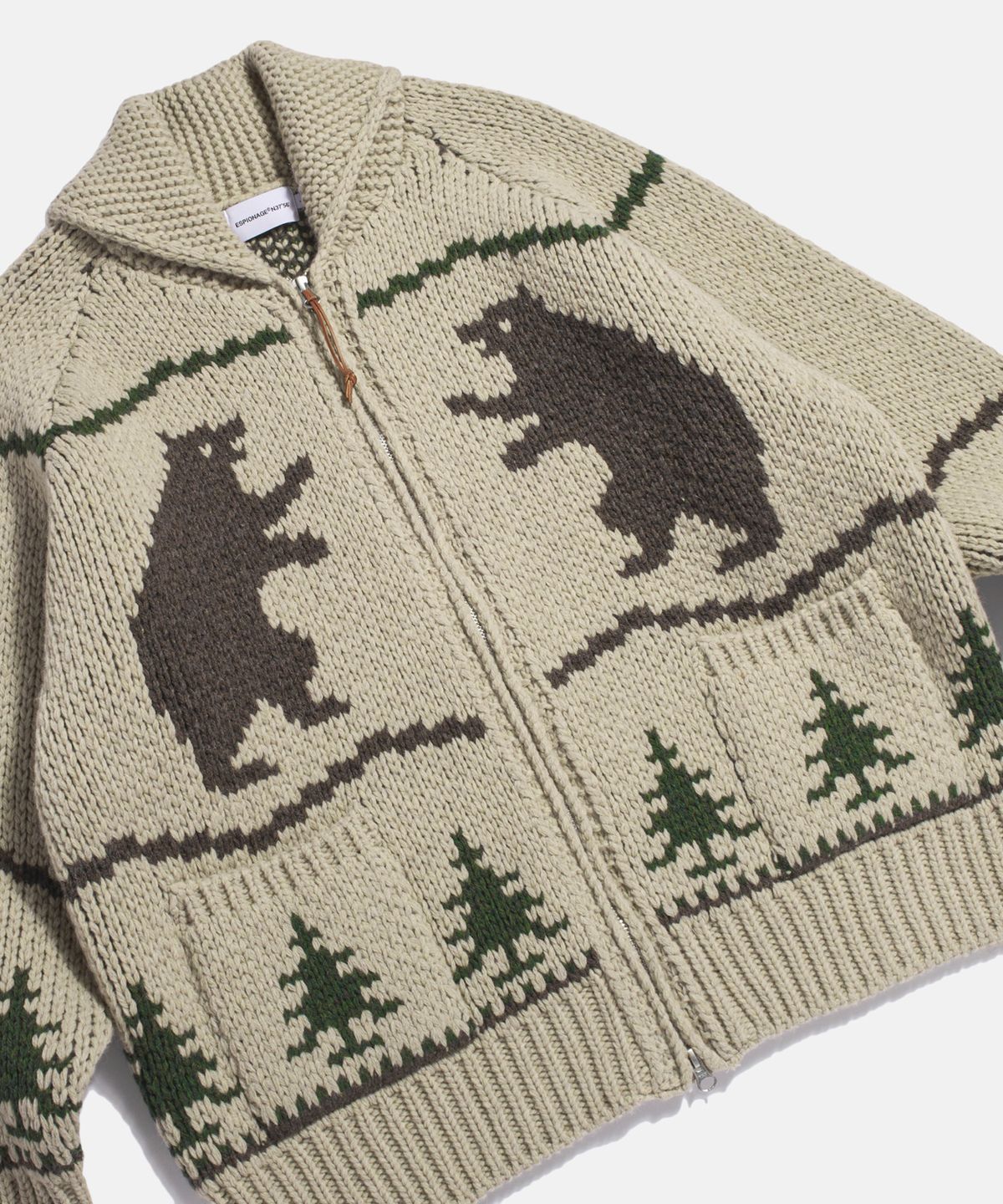에스피오나지(ESPIONAGE) Cowichan Heavy Cardigan Grizzly Bear