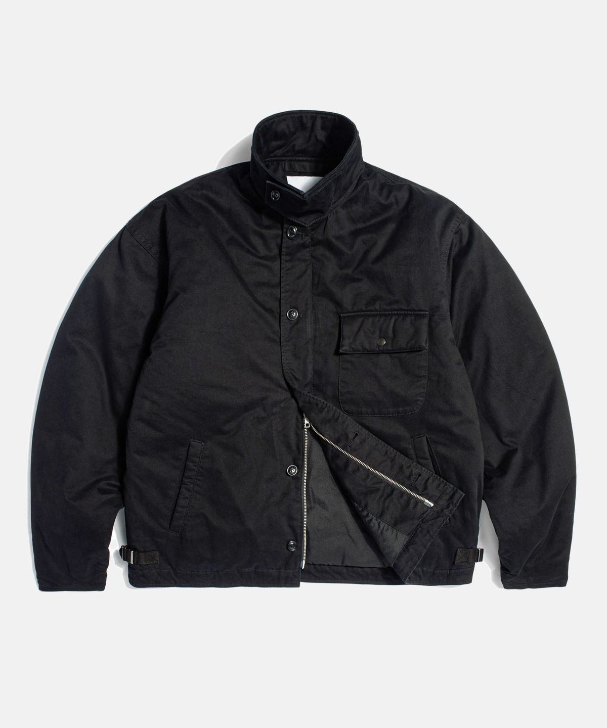 에스피오나지(ESPIONAGE) Insulated A-2 Deck Jacket Black