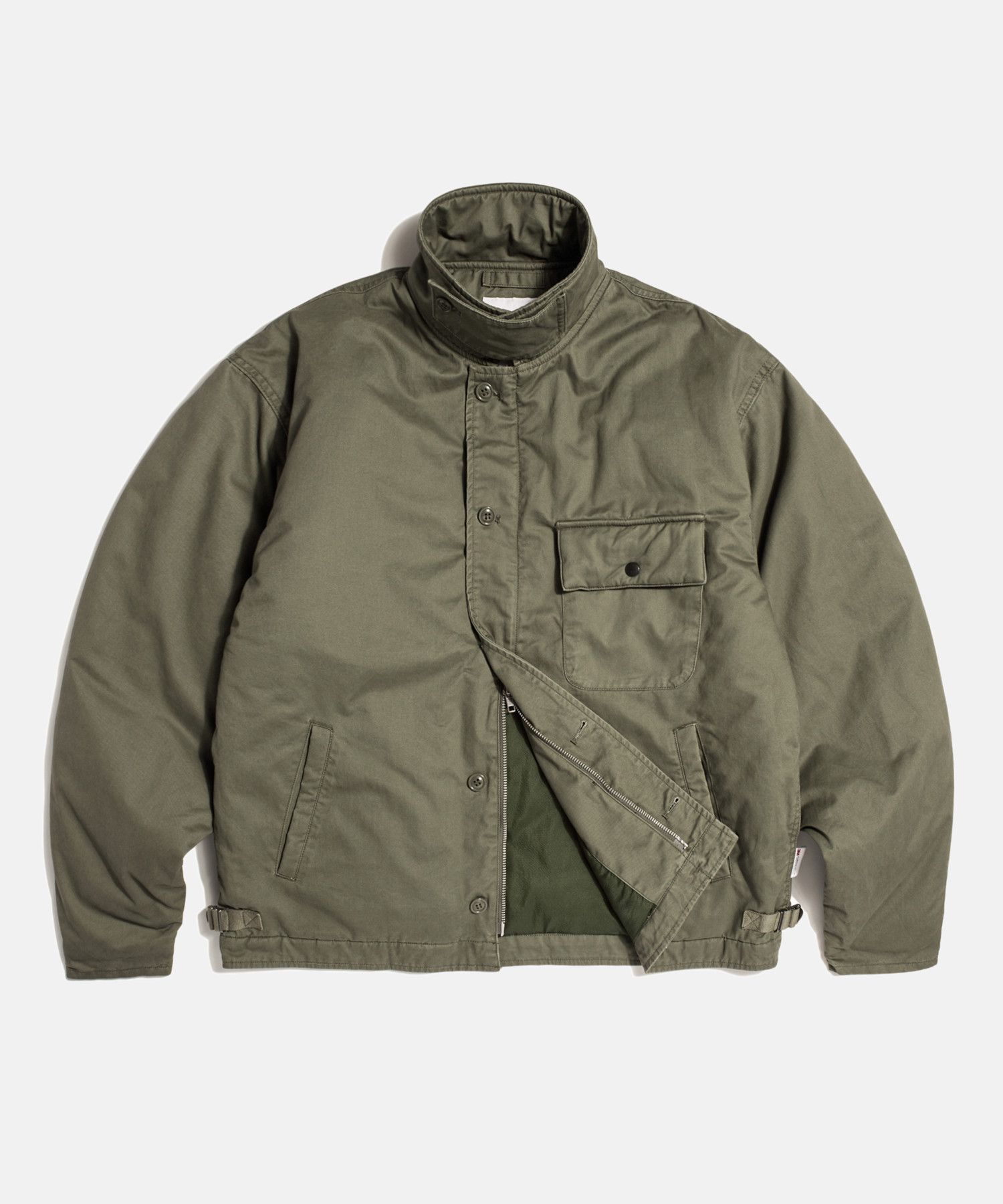 MUSINSA | ESPIONAGE Insulated A-2 Deck Jacket Olive