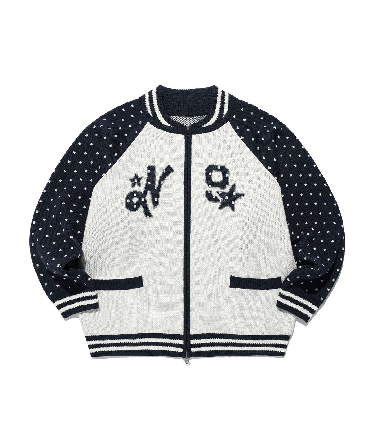 이스트쿤스트(ISTKUNST) X9090 9STAR KNIT VARSITY_NAVY(IK2FFMK686B)