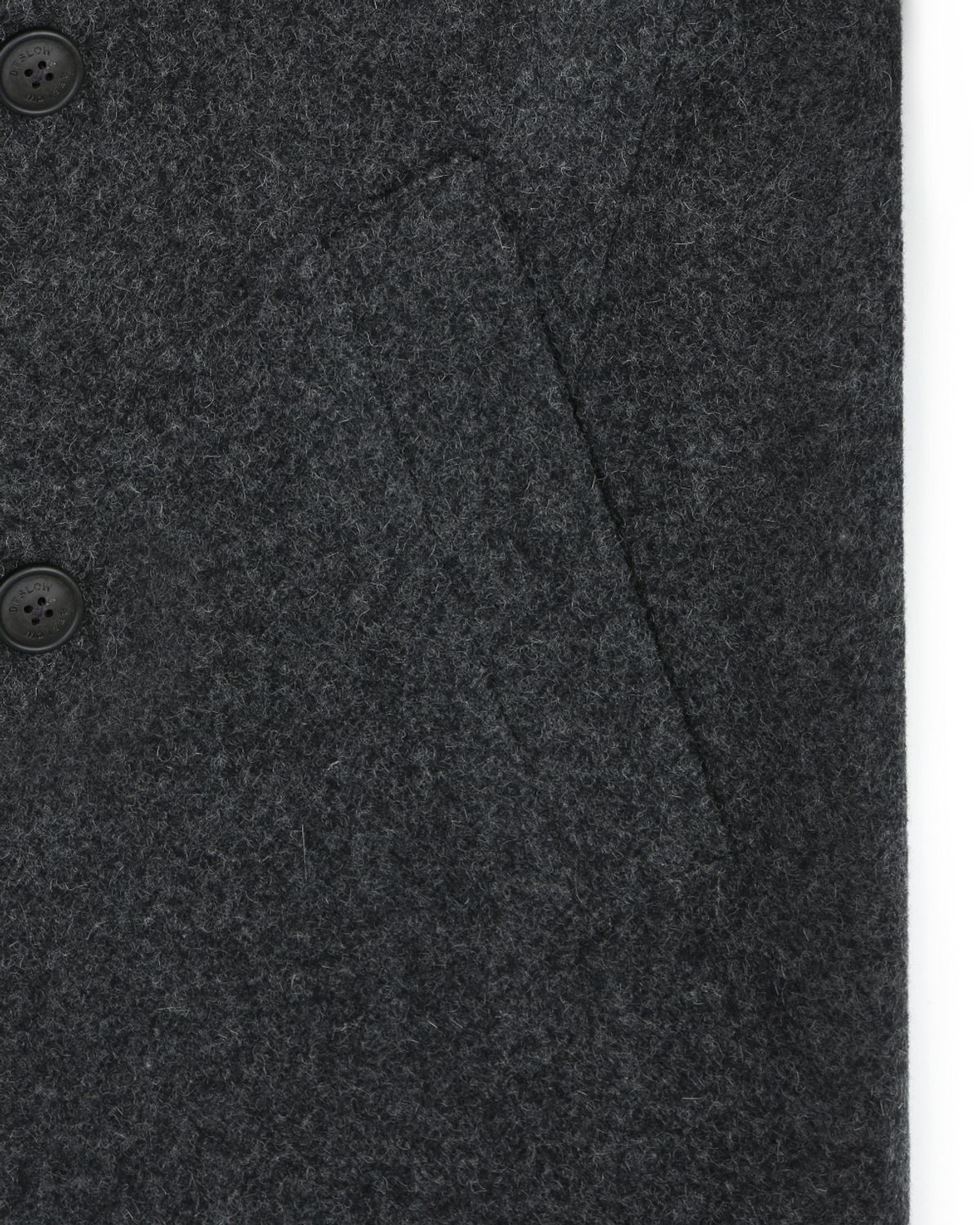 비슬로우(BESLOW) DOUBLE BREASTED ALPACA MAXI COAT MELANGE CHARCOAL