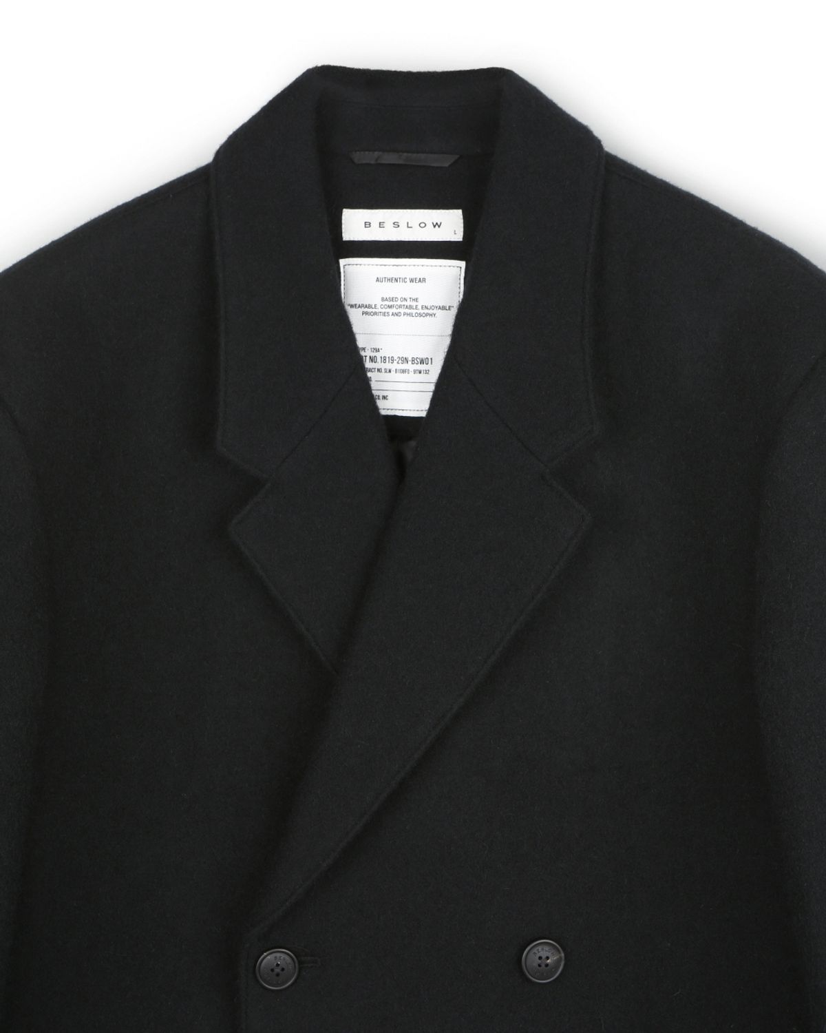 비슬로우(BESLOW) DOUBLE BREASTED ALPACA MAXI COAT BLACK