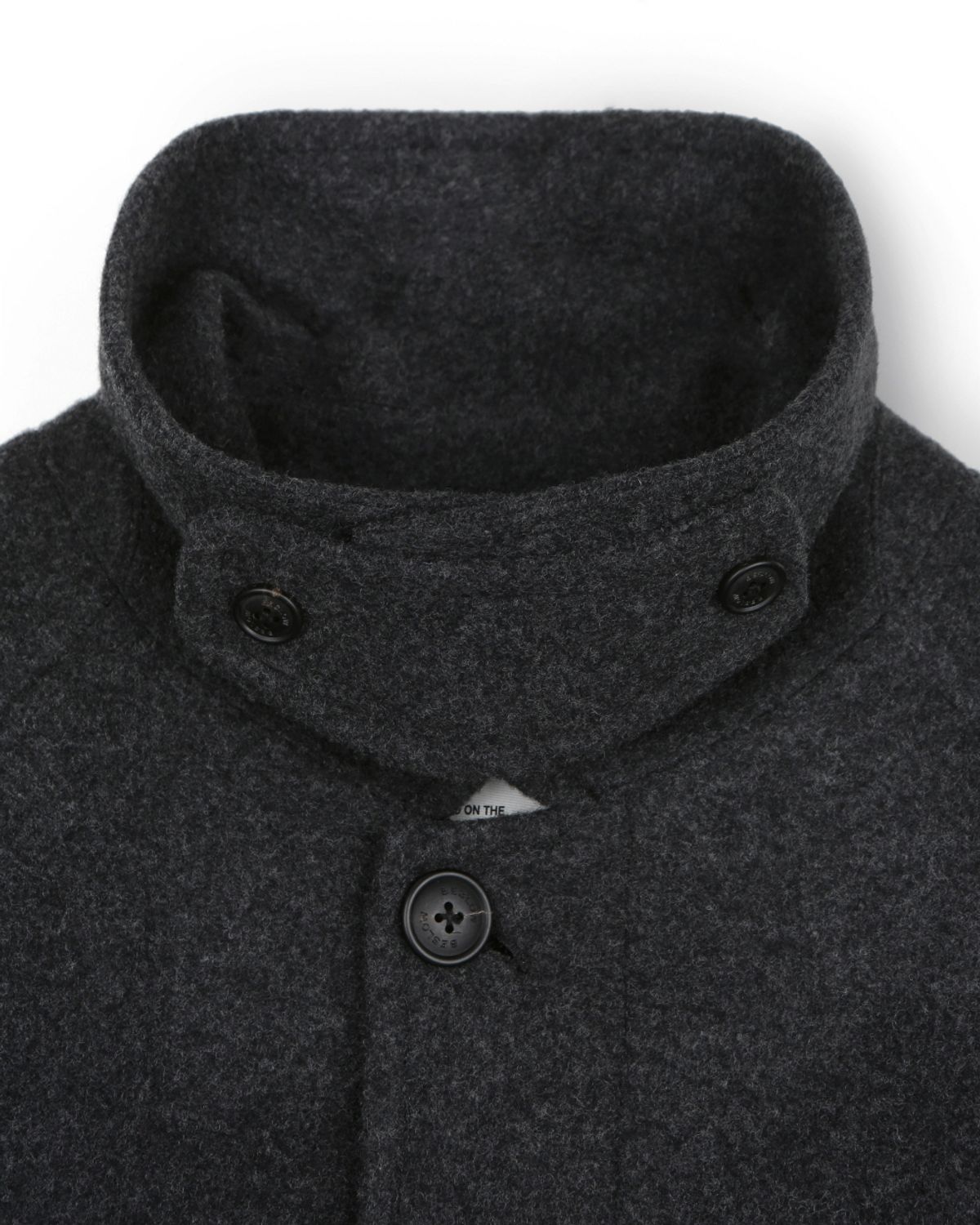 비슬로우(BESLOW) OVERSIZED TEXTURED CASHMERE BALMACAAN COAT MELANGE CHARCOAL