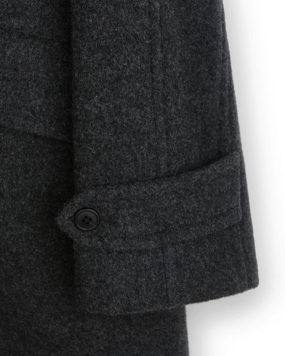 비슬로우(BESLOW) OVERSIZED TEXTURED CASHMERE BALMACAAN COAT MELANGE CHARCOAL