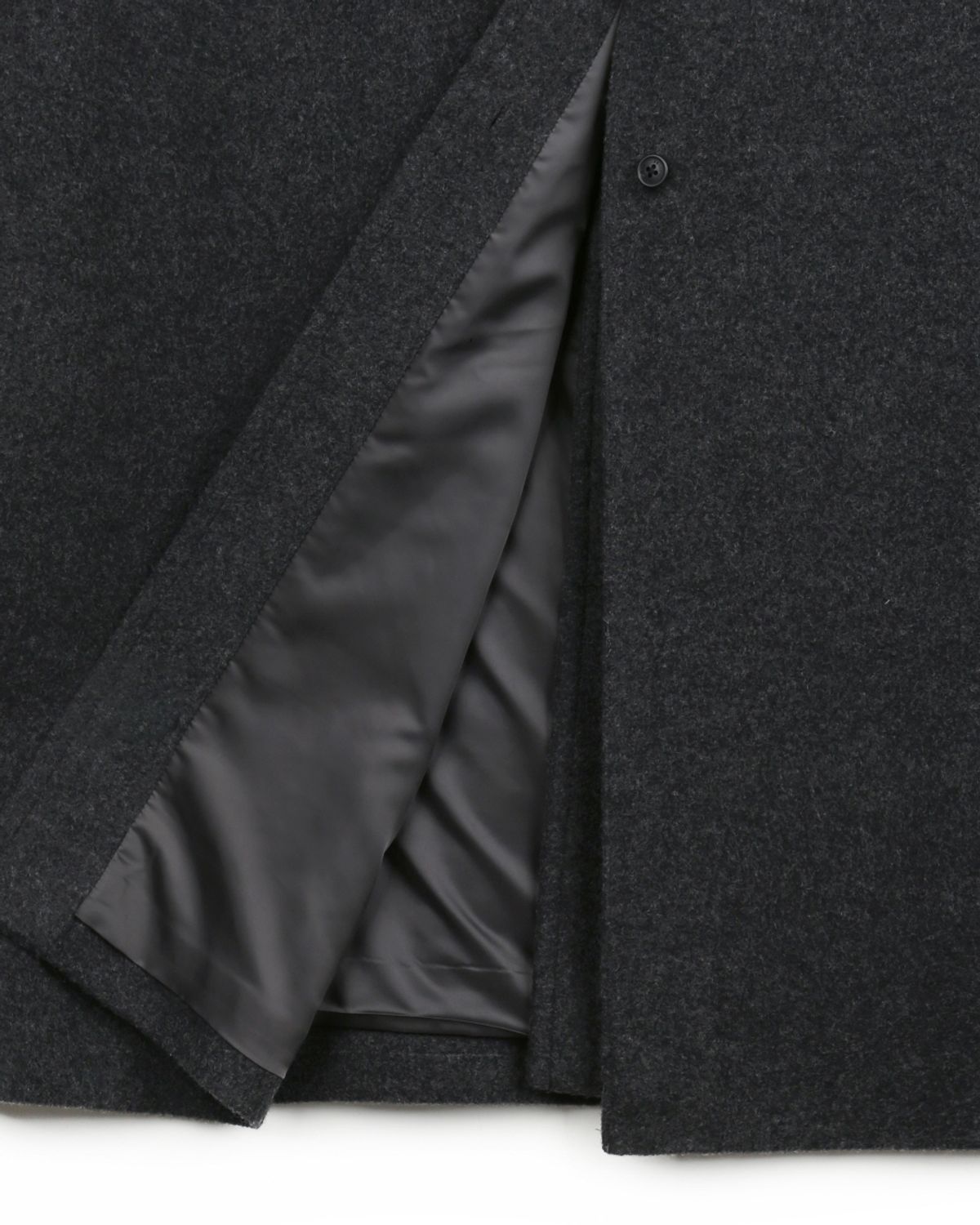 비슬로우(BESLOW) OVERSIZED TEXTURED CASHMERE BALMACAAN COAT MELANGE CHARCOAL