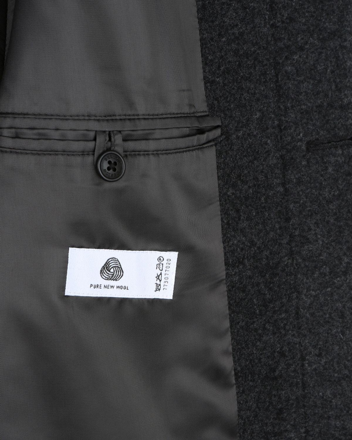 비슬로우(BESLOW) OVERSIZED TEXTURED CASHMERE BALMACAAN COAT MELANGE CHARCOAL
