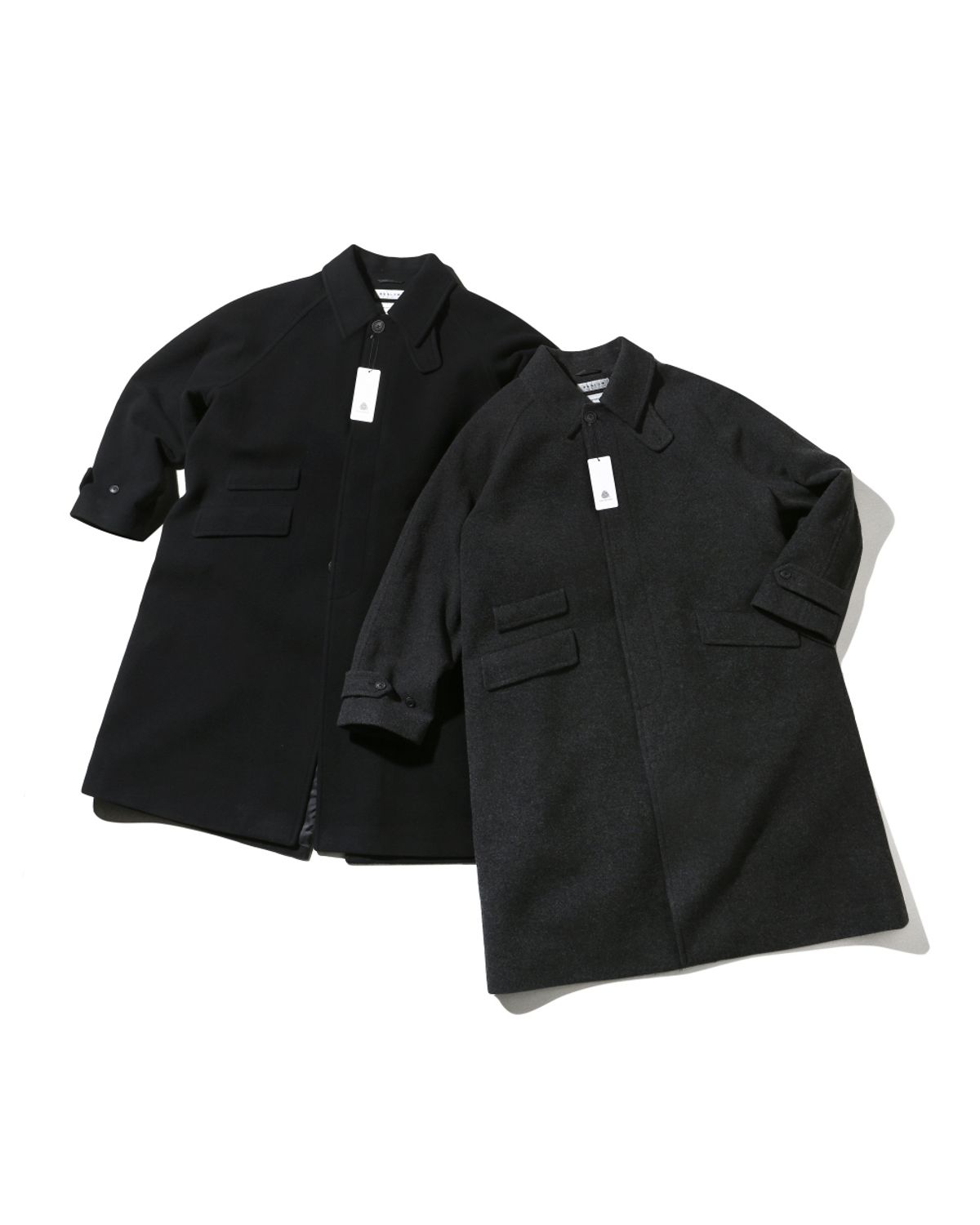 비슬로우(BESLOW) OVERSIZED TEXTURED CASHMERE BALMACAAN COAT BLACK