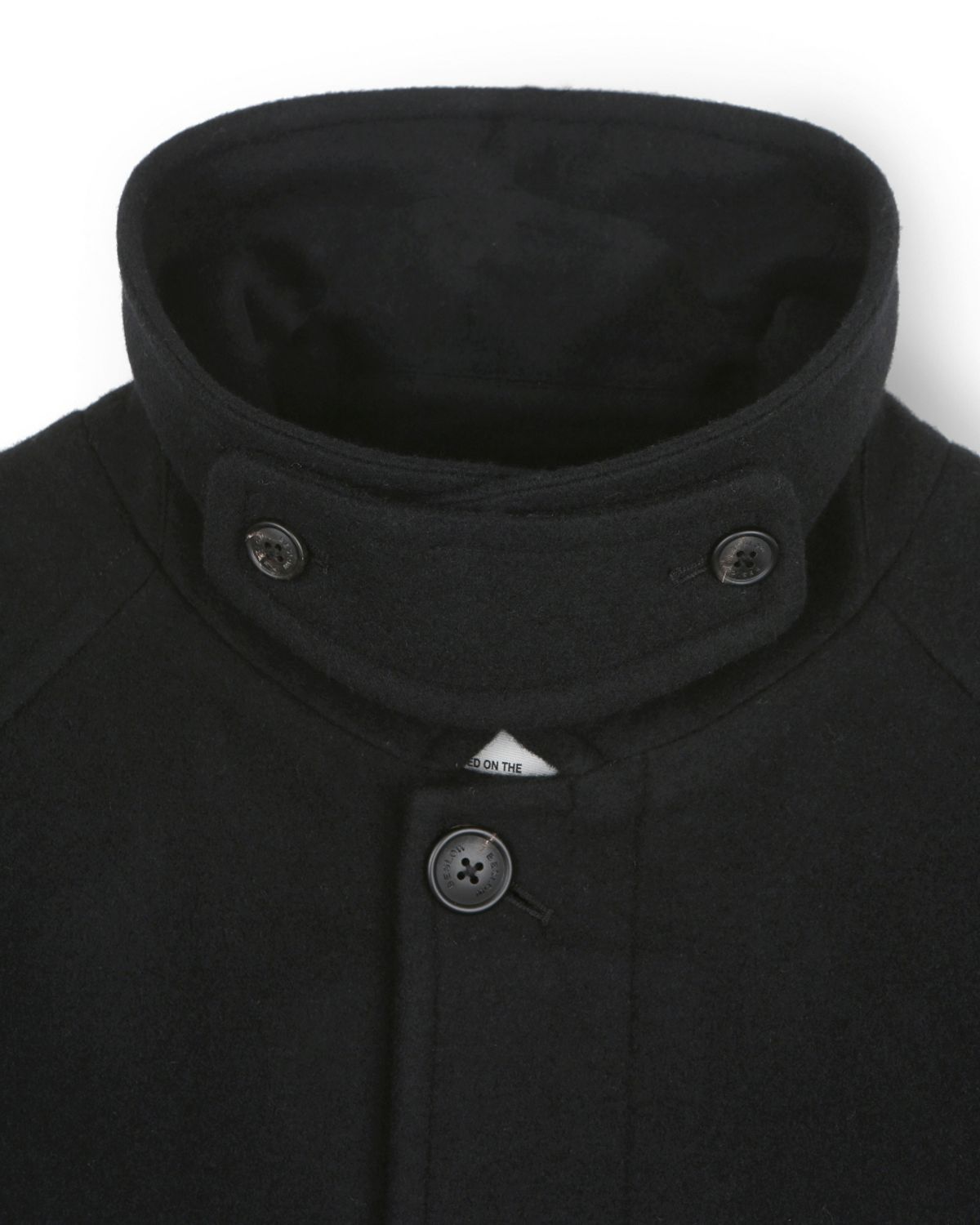 비슬로우(BESLOW) OVERSIZED TEXTURED CASHMERE BALMACAAN COAT BLACK