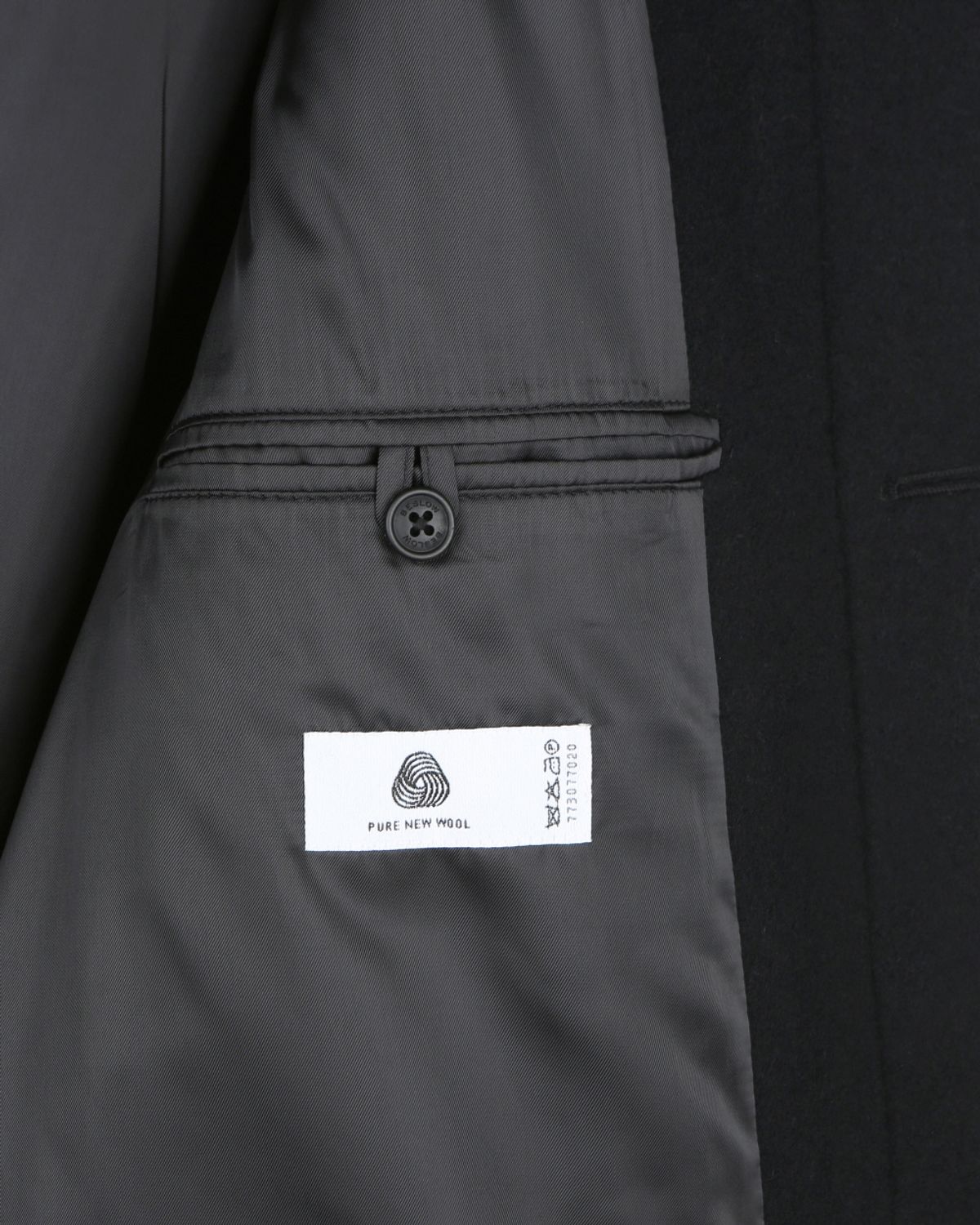 비슬로우(BESLOW) OVERSIZED TEXTURED CASHMERE BALMACAAN COAT BLACK