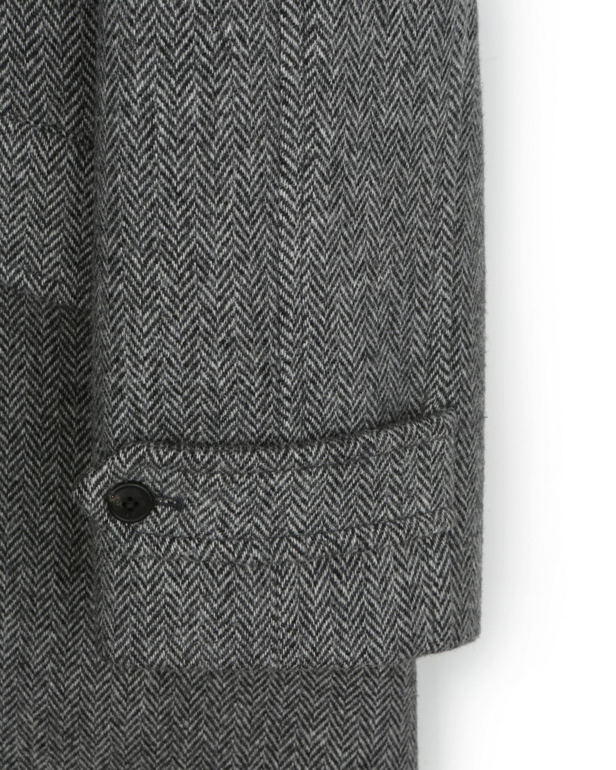 비슬로우(BESLOW) OVERSIZED HERRINGBONE ALPACA BALMACAAN COAT GREY HERRINGBONE